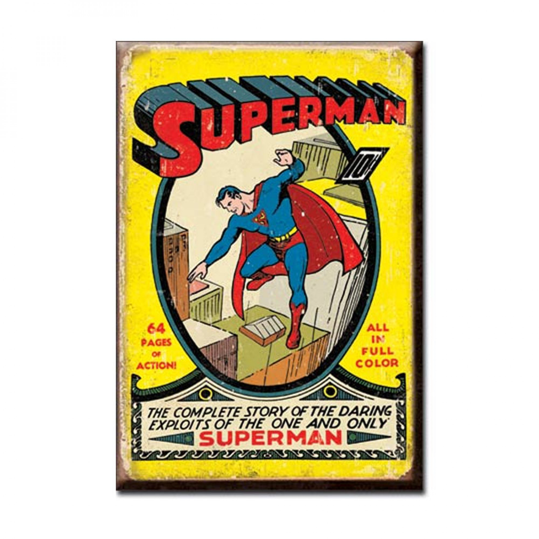 Superman #1 Retro 2x3 Magnet, Yellow