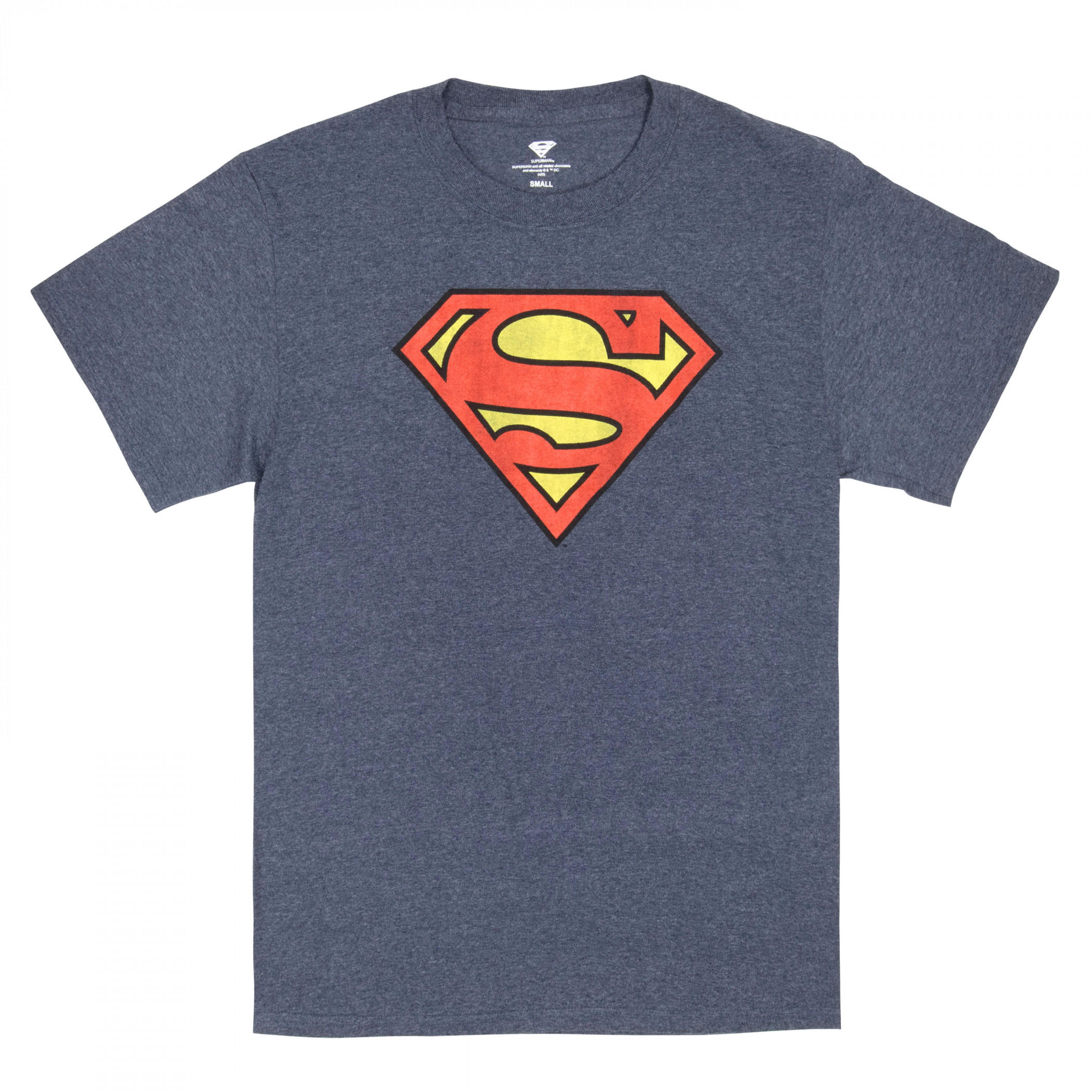 DC Comics Superman Logo Navy Heather T-Shirt, Blue