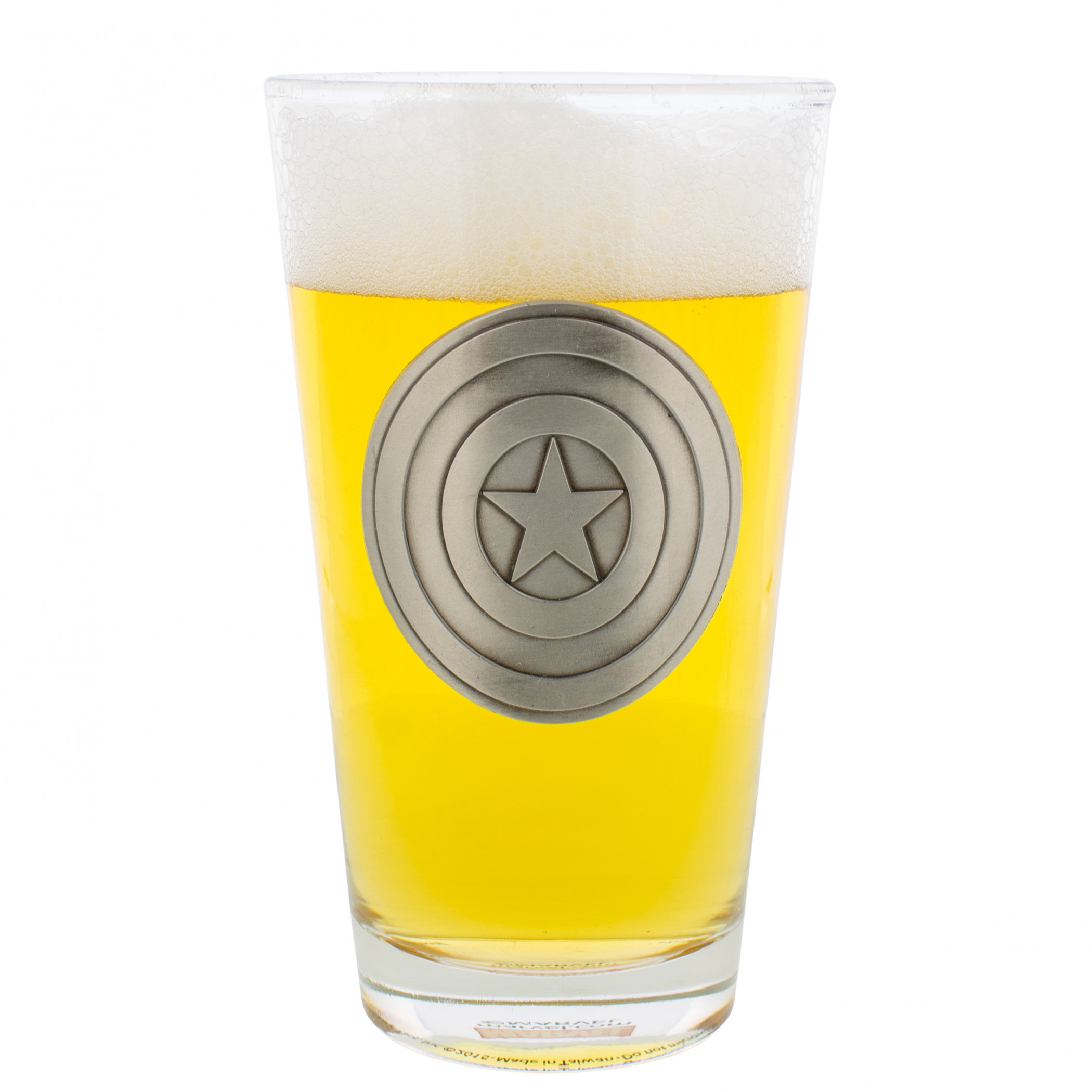 Captain America Shield Medallion Glass, Clear