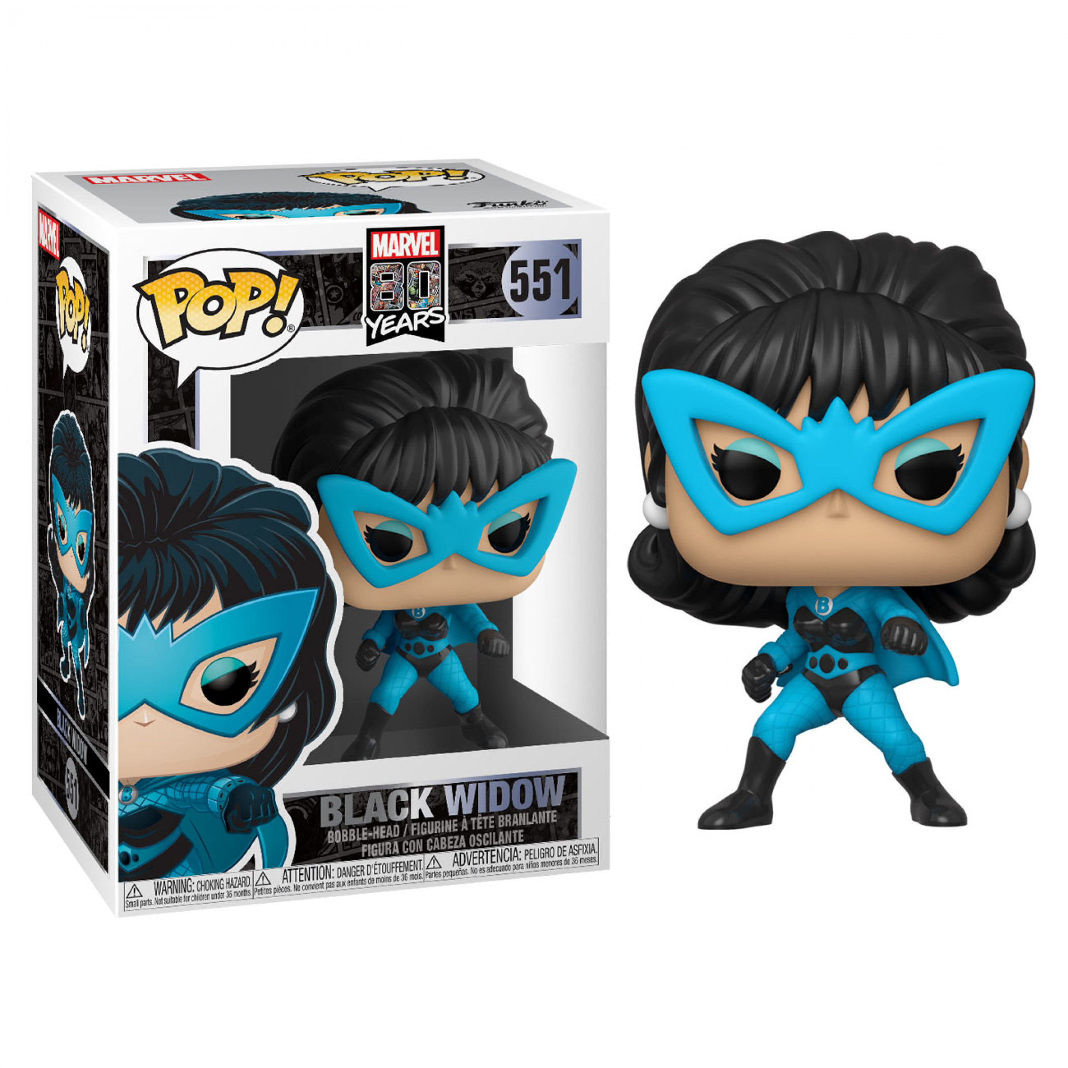 Black Widow Marvel 80th First Appearance Funko Pop Bobblehead, Blue