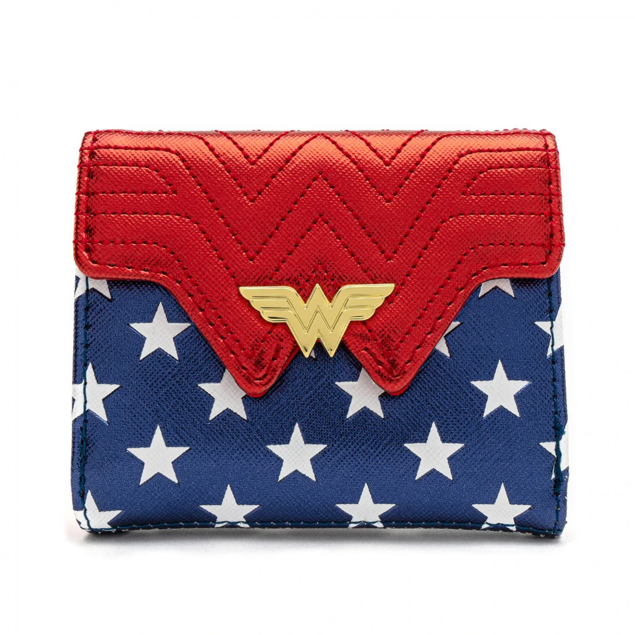 Wonder Woman Loungefly Metallic Faux Leather Wallet, Red