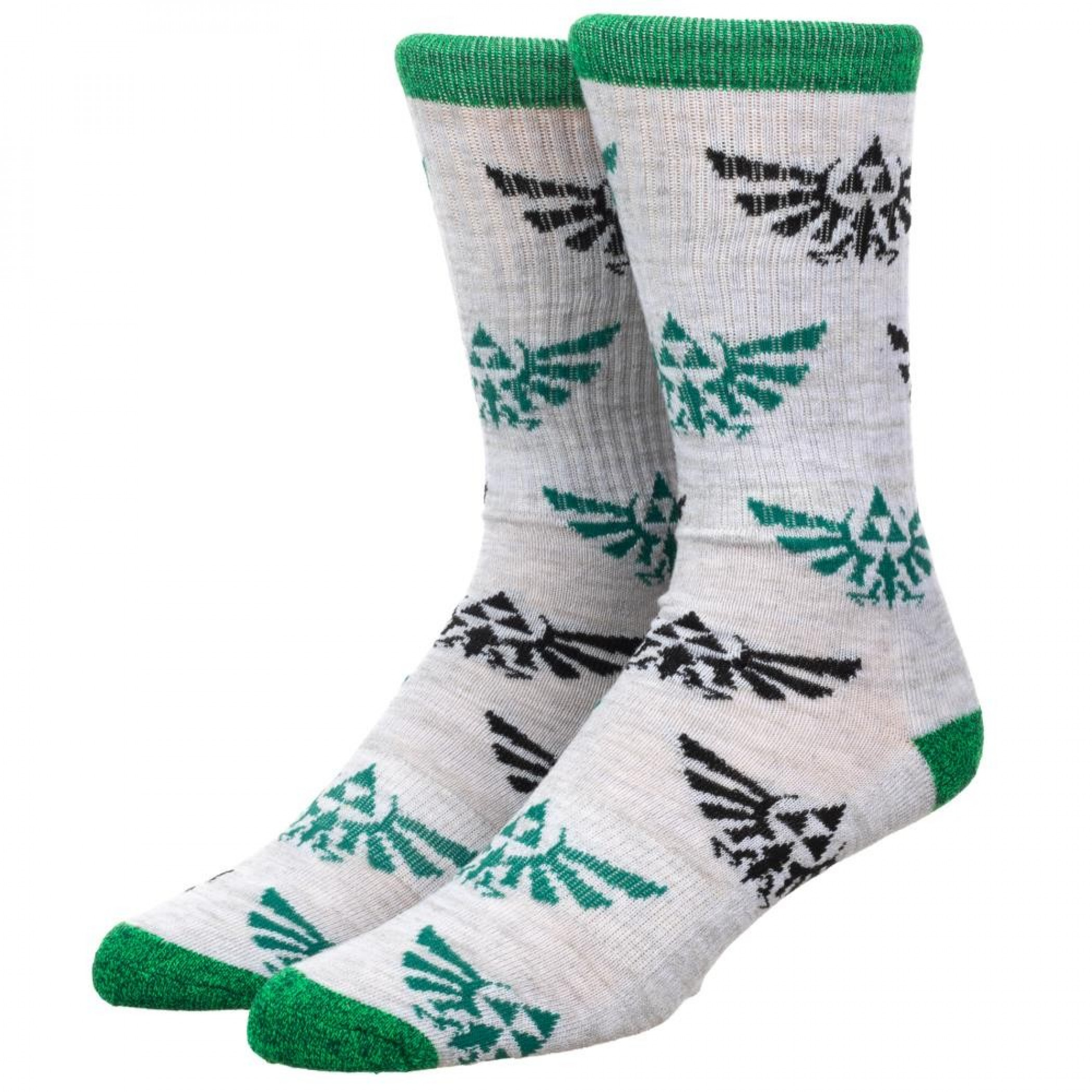 The Legend Of Zelda Triforce Athletic Crew Socks, Grey