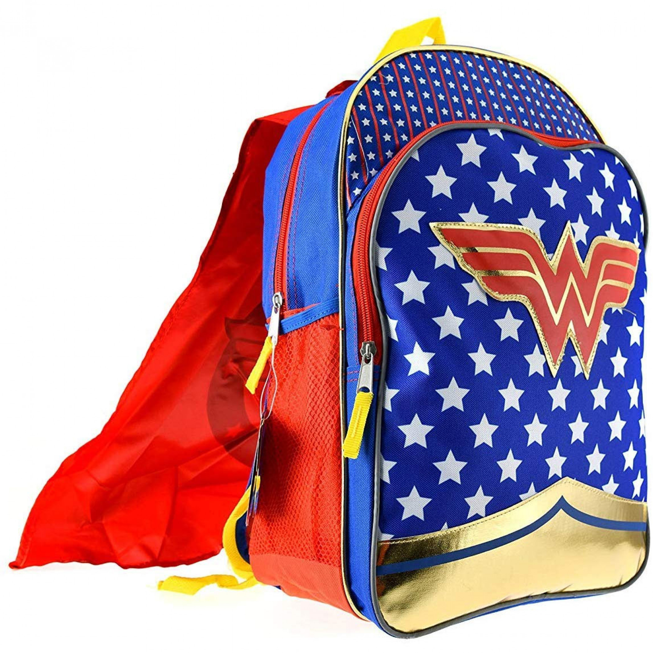 Wonder Woman Girls Backpack w/Detachable Cape, Red