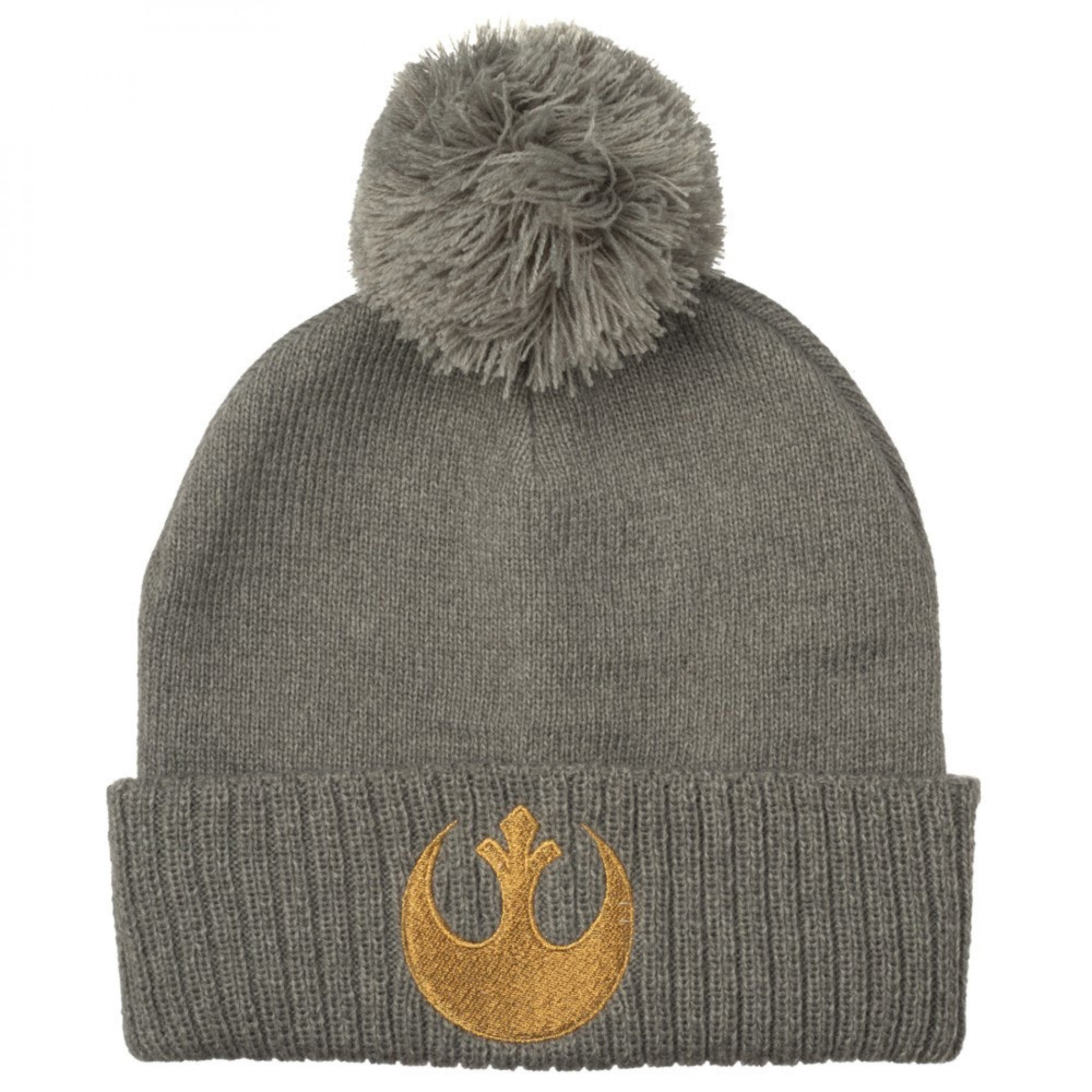 Star Wars Episode 9 Metallic Embroidered Pom Beanie, Grey