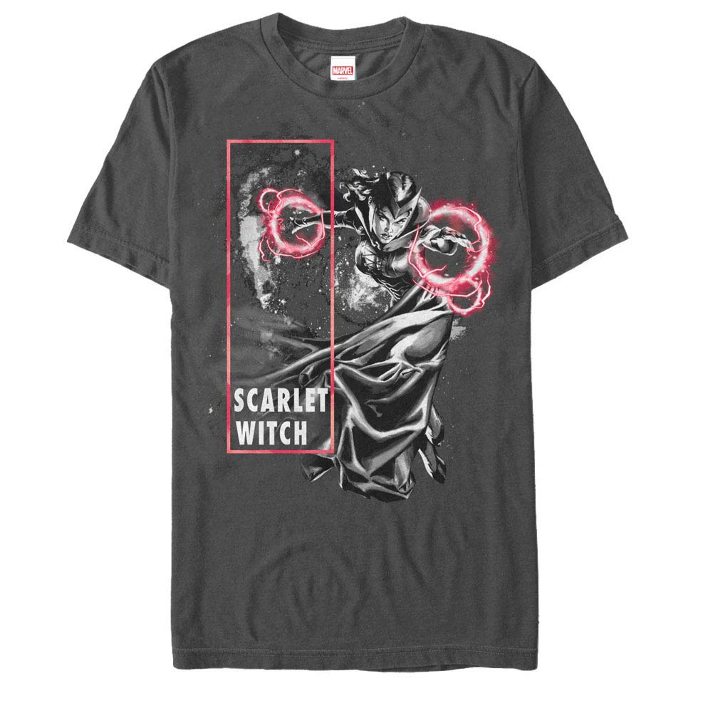 Marvel Teams Scarlet Blast Gray Mens T-Shirt, Grey