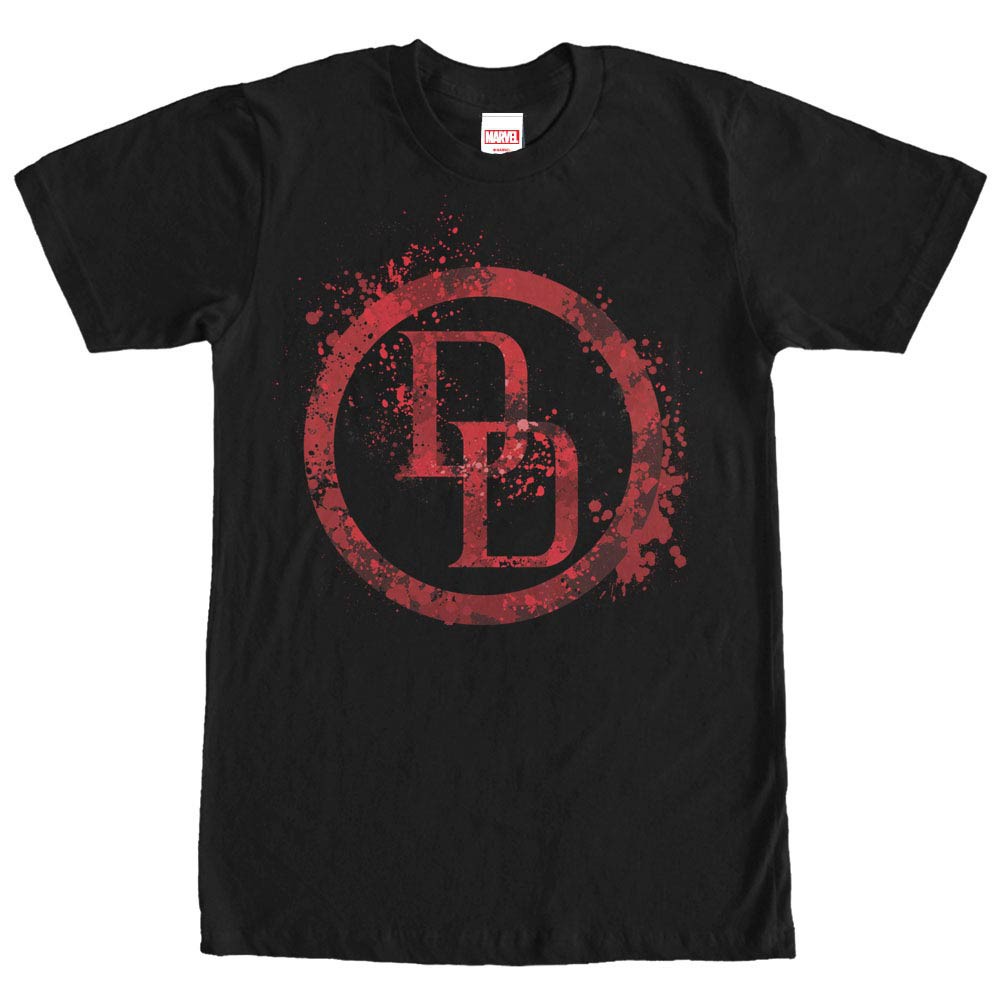 Daredevil DD Splatter Icon Black Mens T-Shirt, Black