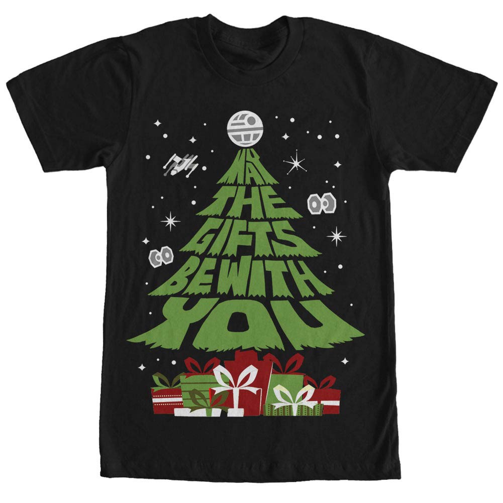 Star Wars Gift Tree Black T-Shirt, Black