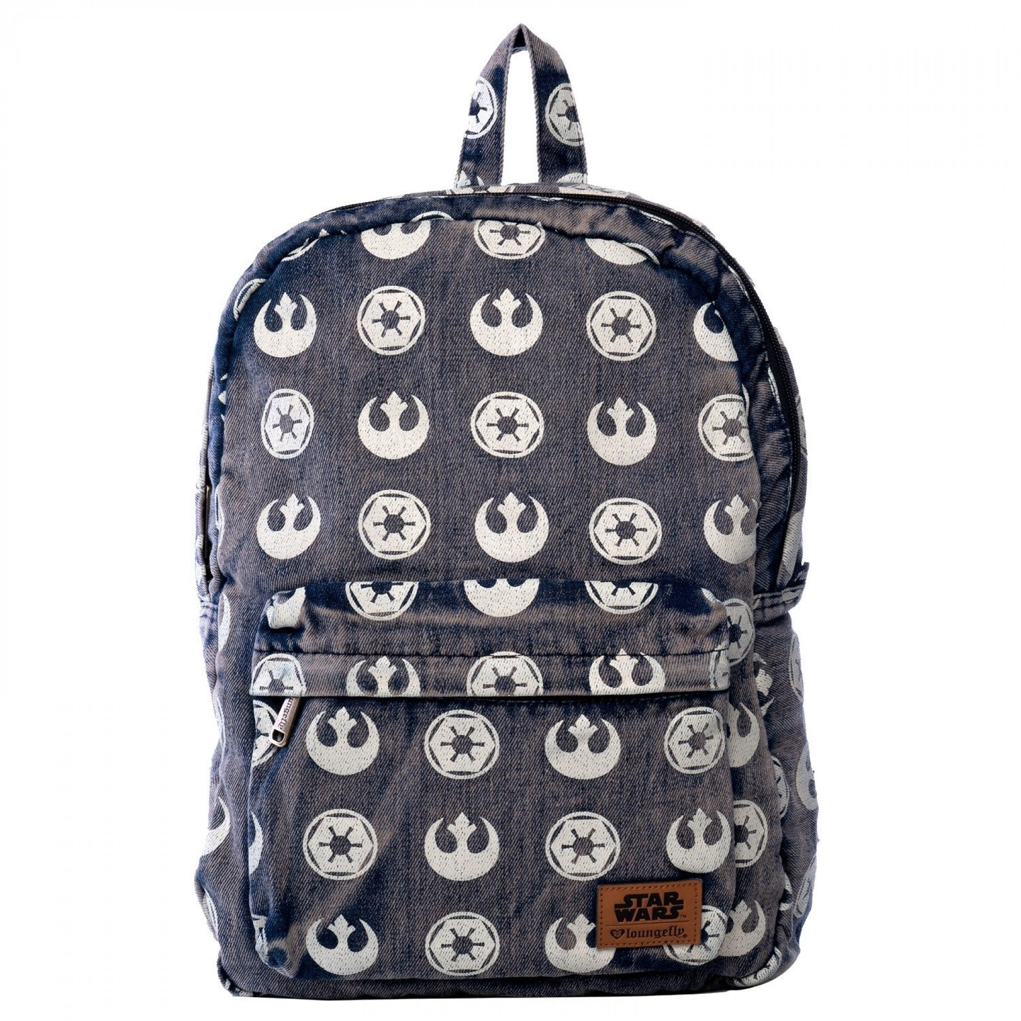 Star Wars Logos Denim Printed Backpack, Black