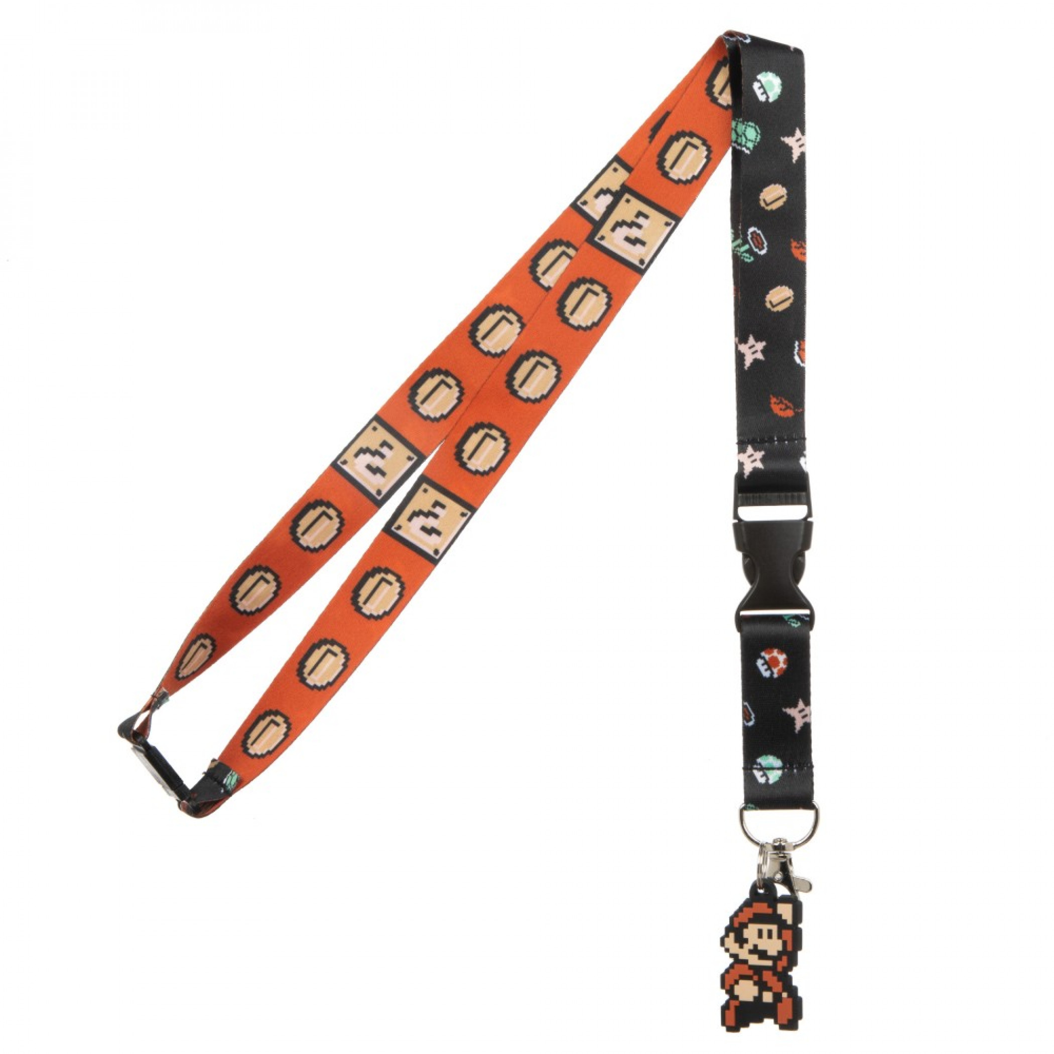 Nintendo Super Mario Bros Icons Lanyard, Black