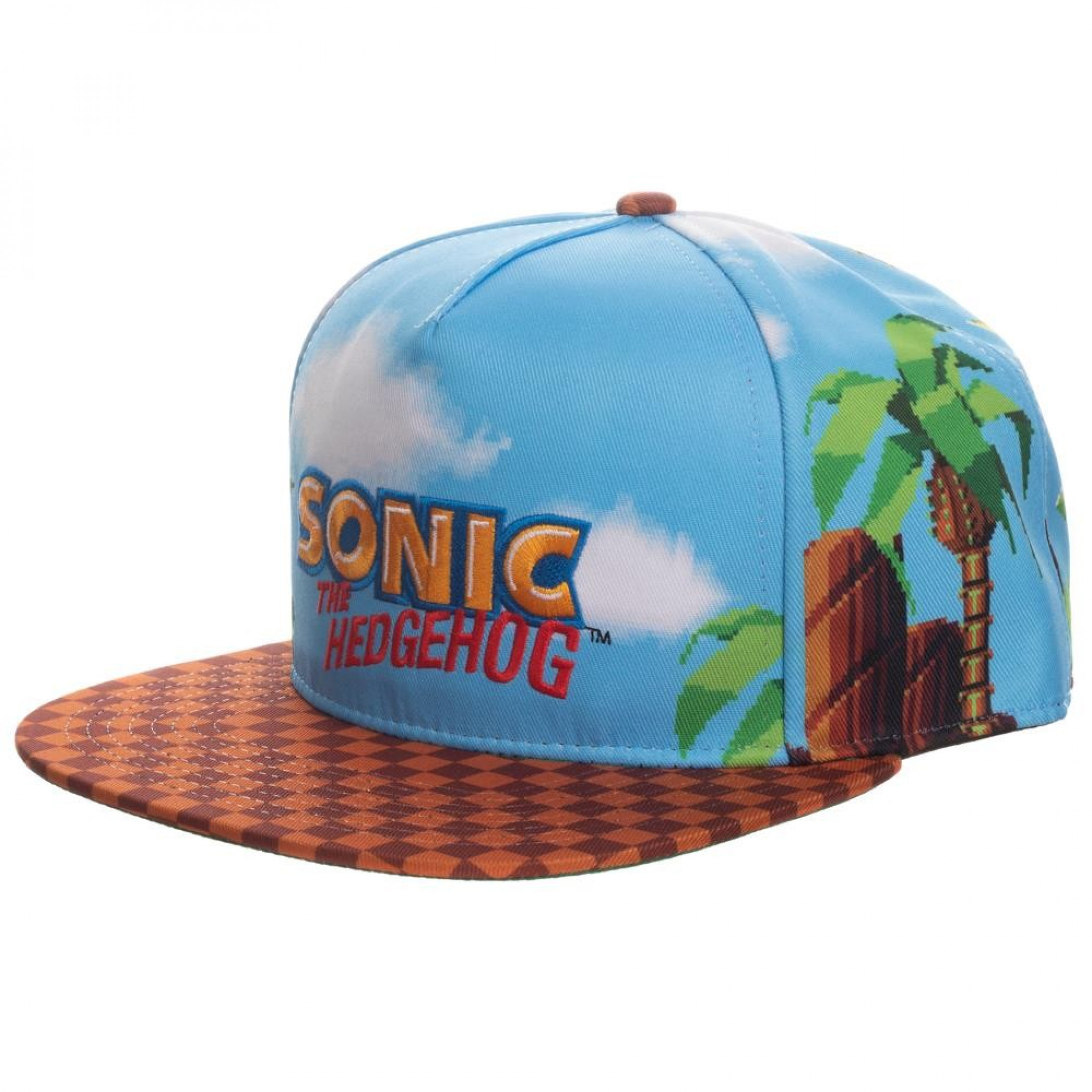 Sonic The Hedgehog All Over Print Adjustable Hat, Blue
