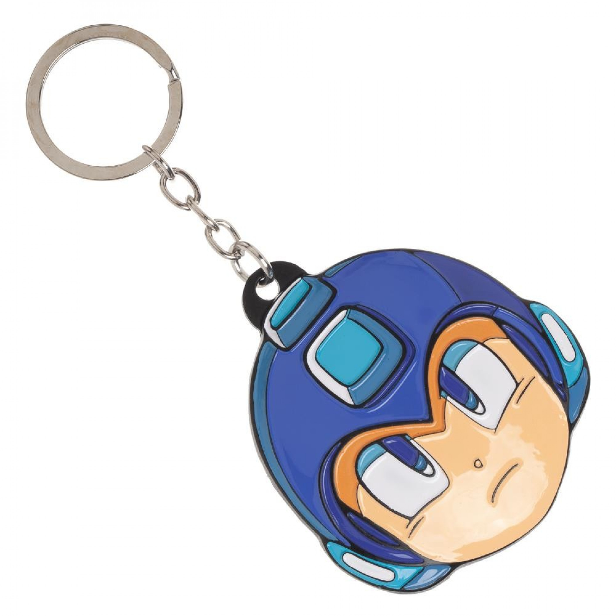 Mega Man Face Keychain, Blue