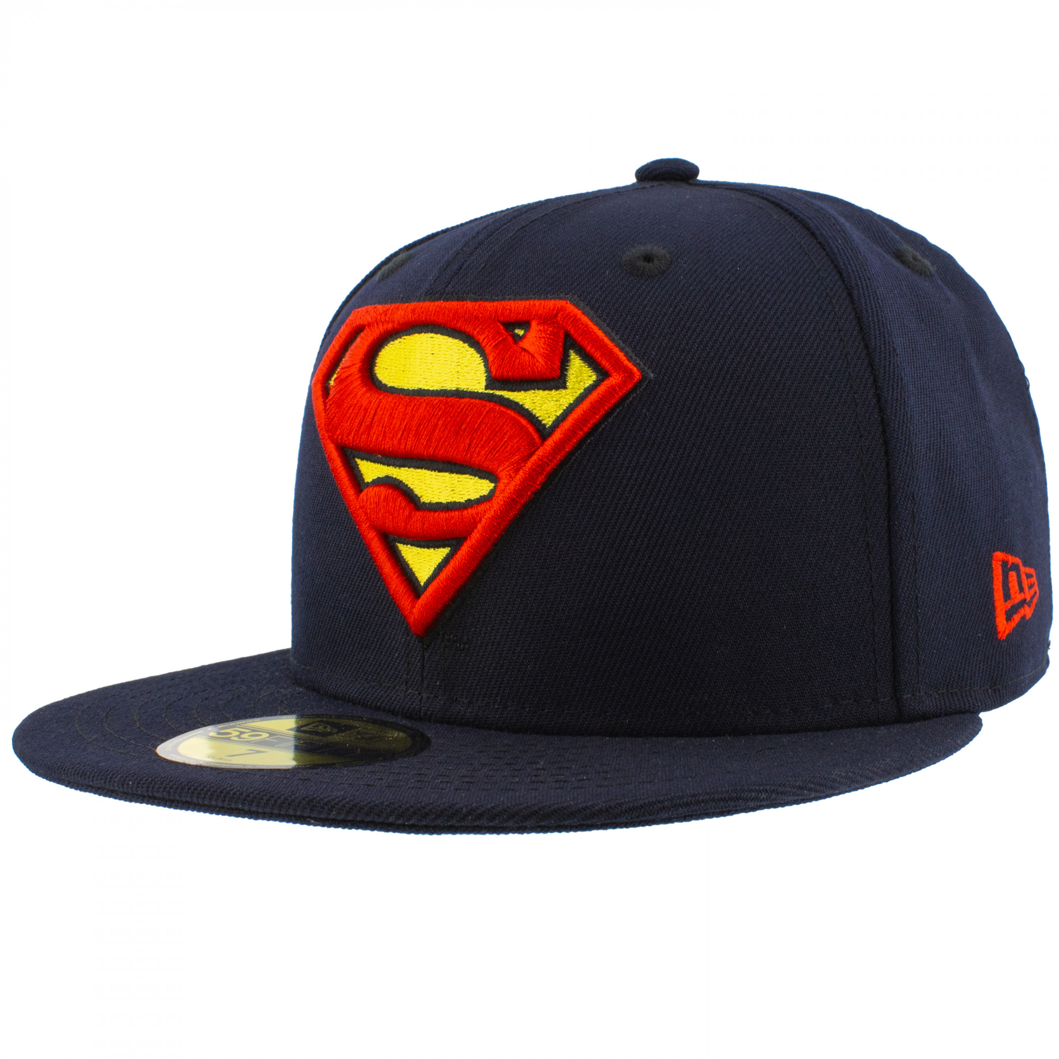 Superman Classic Symbol on Navy New Era 59Fifty Fitted Hat, Blue