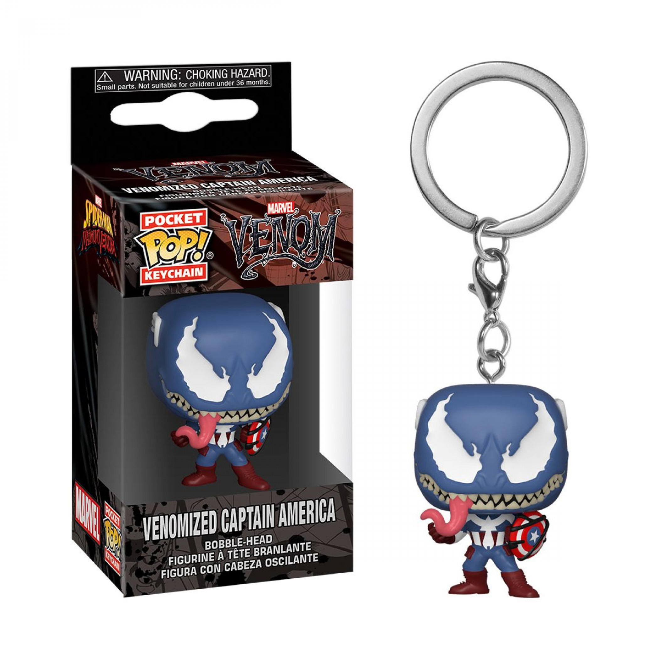 Venom and Captain America Mashup Funko Pop! Keychain, Blue