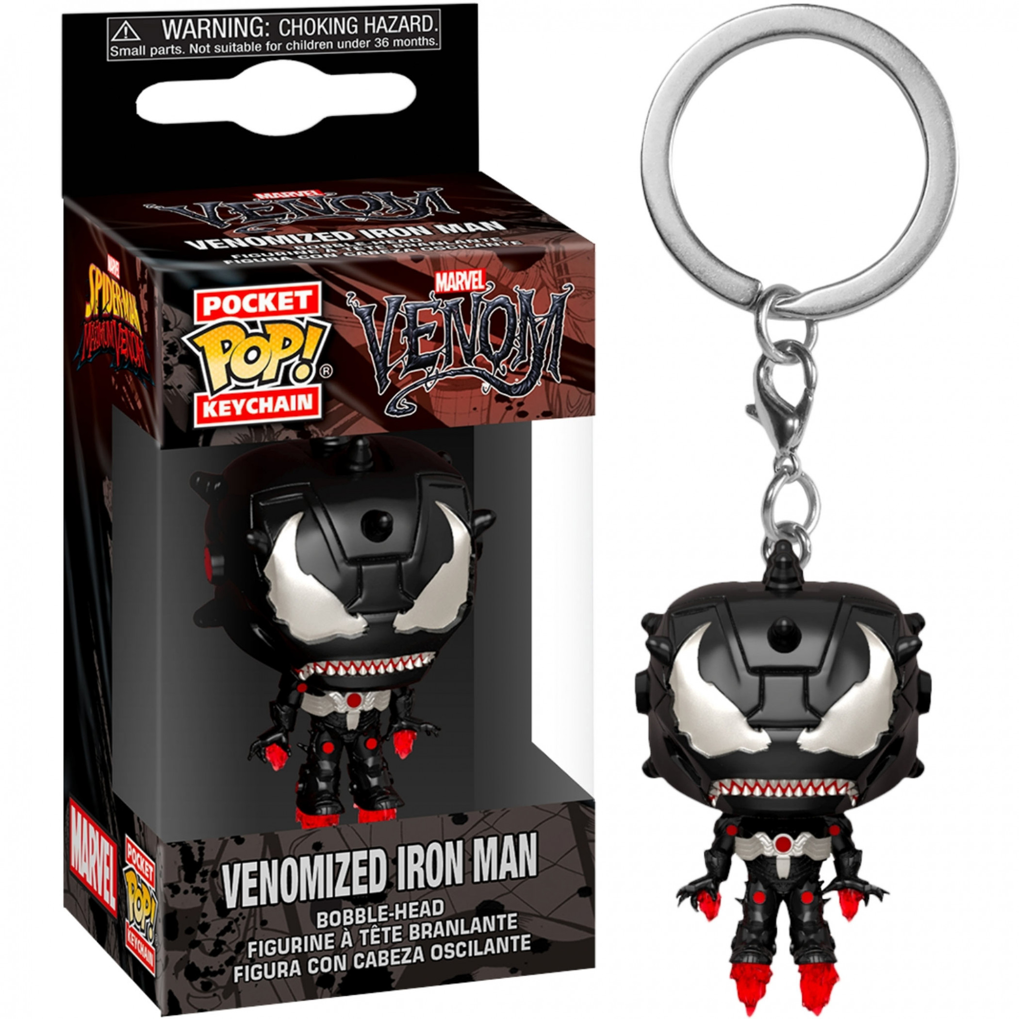 Venom and Iron Man Mashup Pop! Keychain, Black