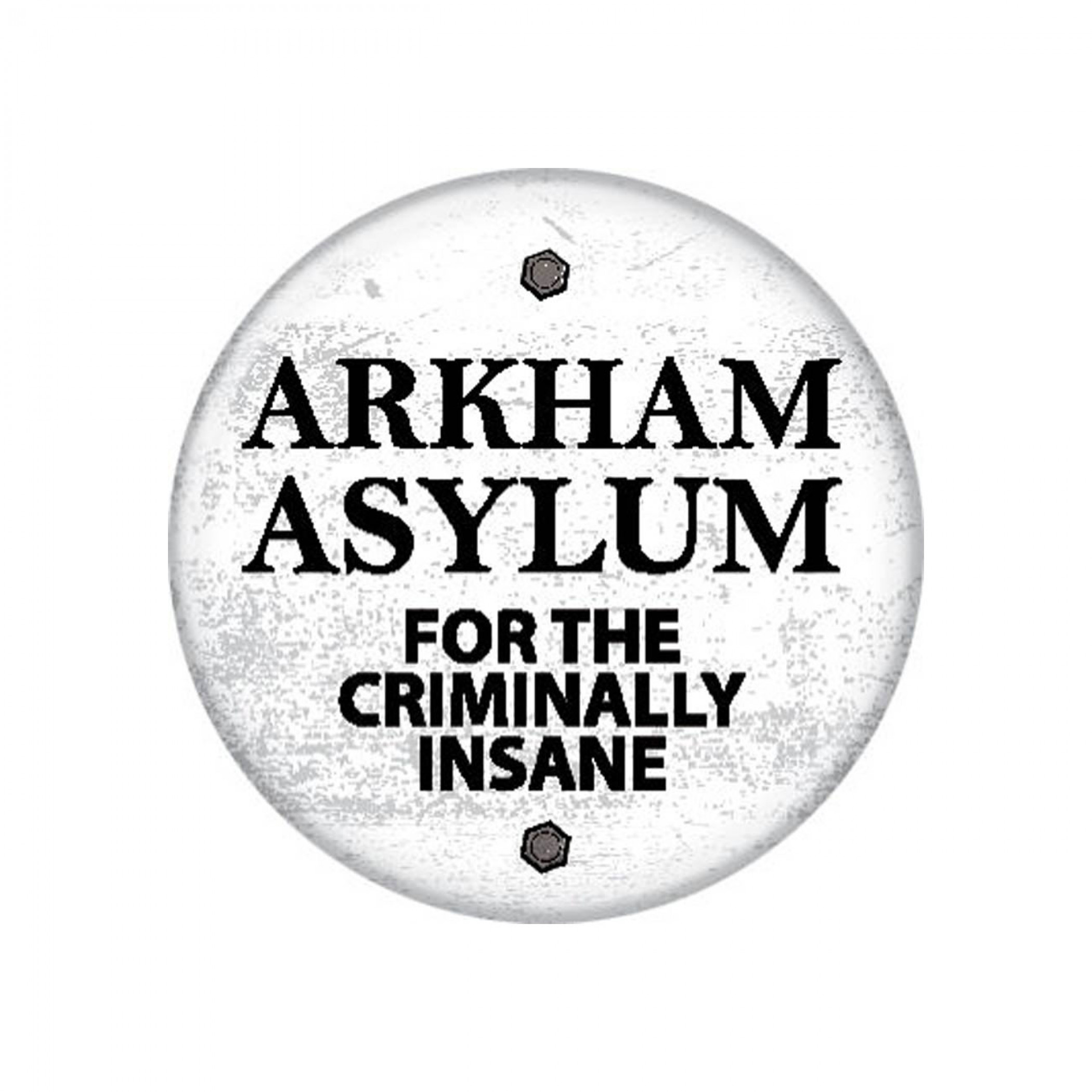 Batman Arkham Asylum 1.25 Inch Button, White