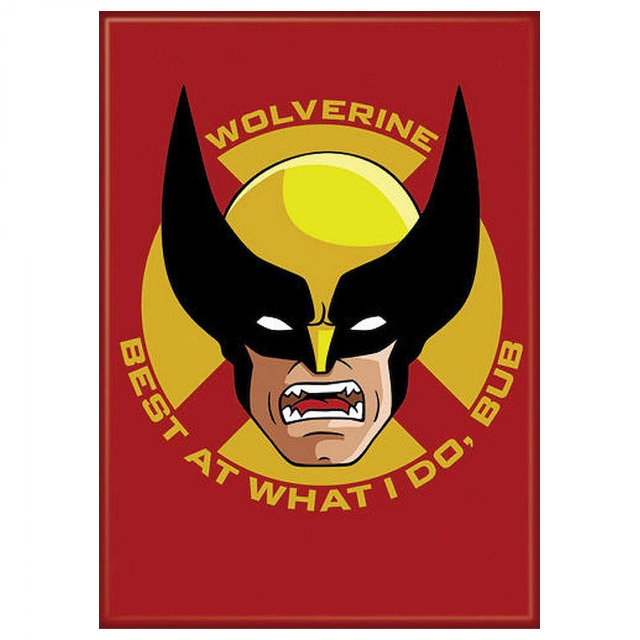 Wolverine Face 2.5 Inch Magnet, Red
