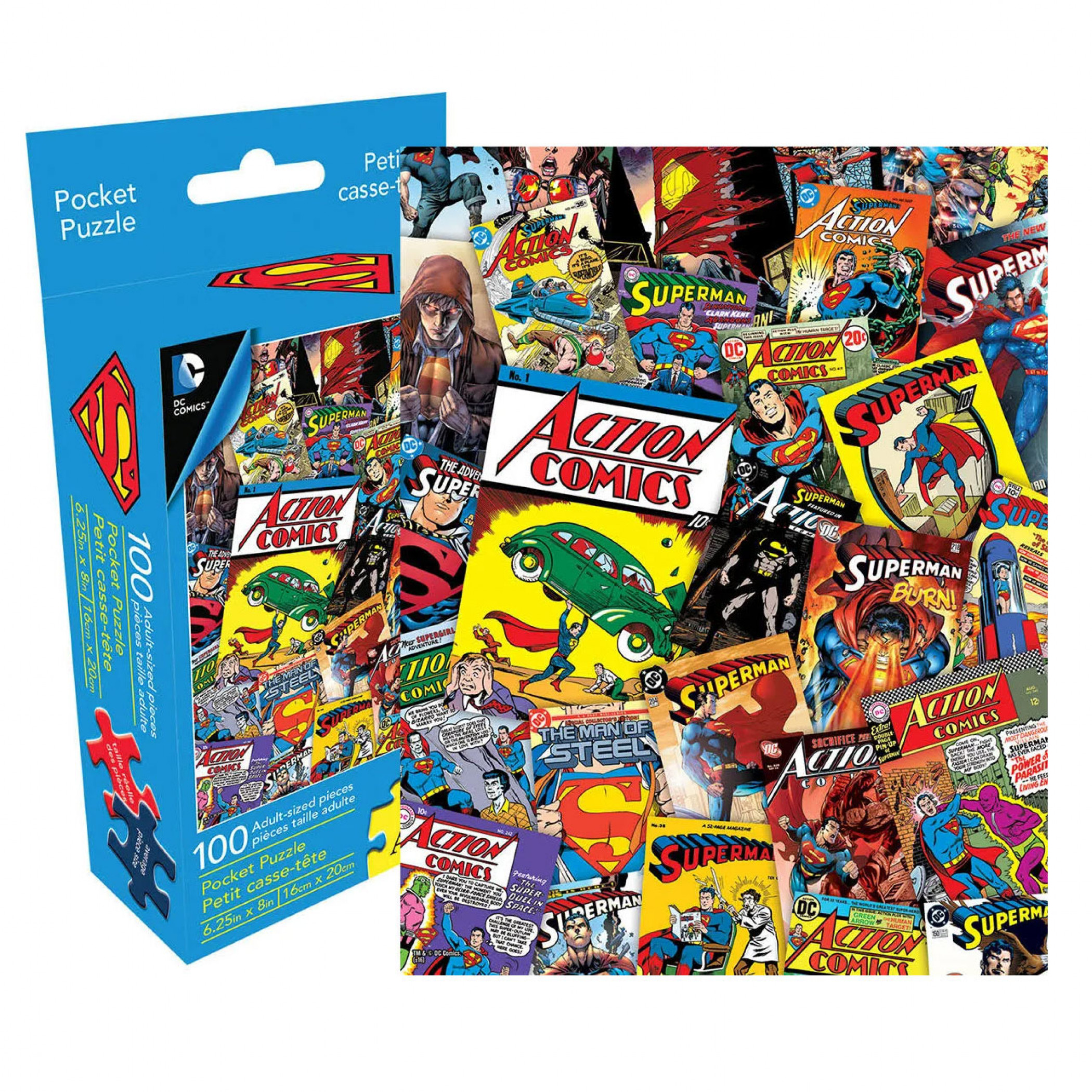 Superman 100pc Adult Pocket Puzzle, Multi-Color