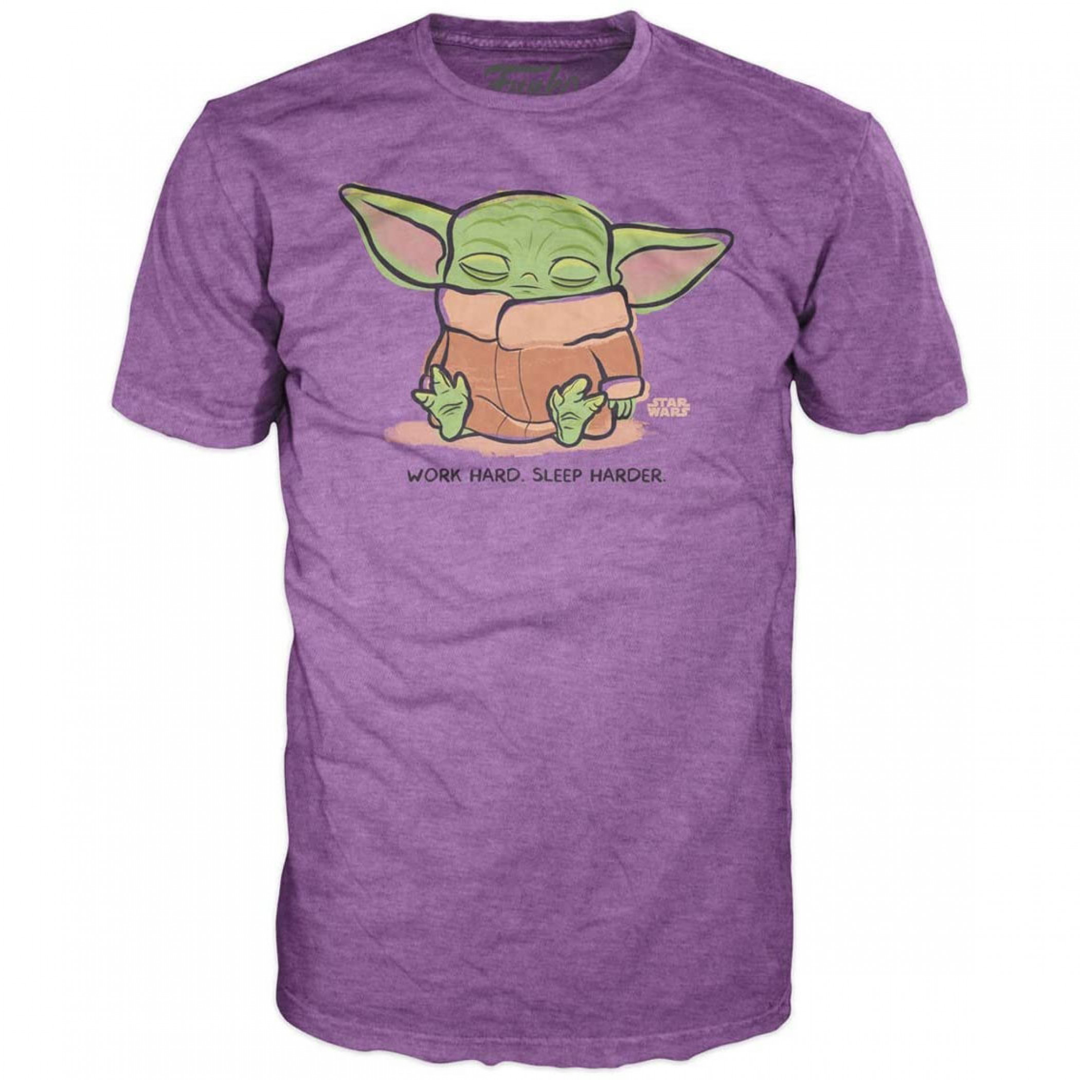 Star Wars The Mandalorian The Child Work Hard Sleep Harder T-Shirt, Purple