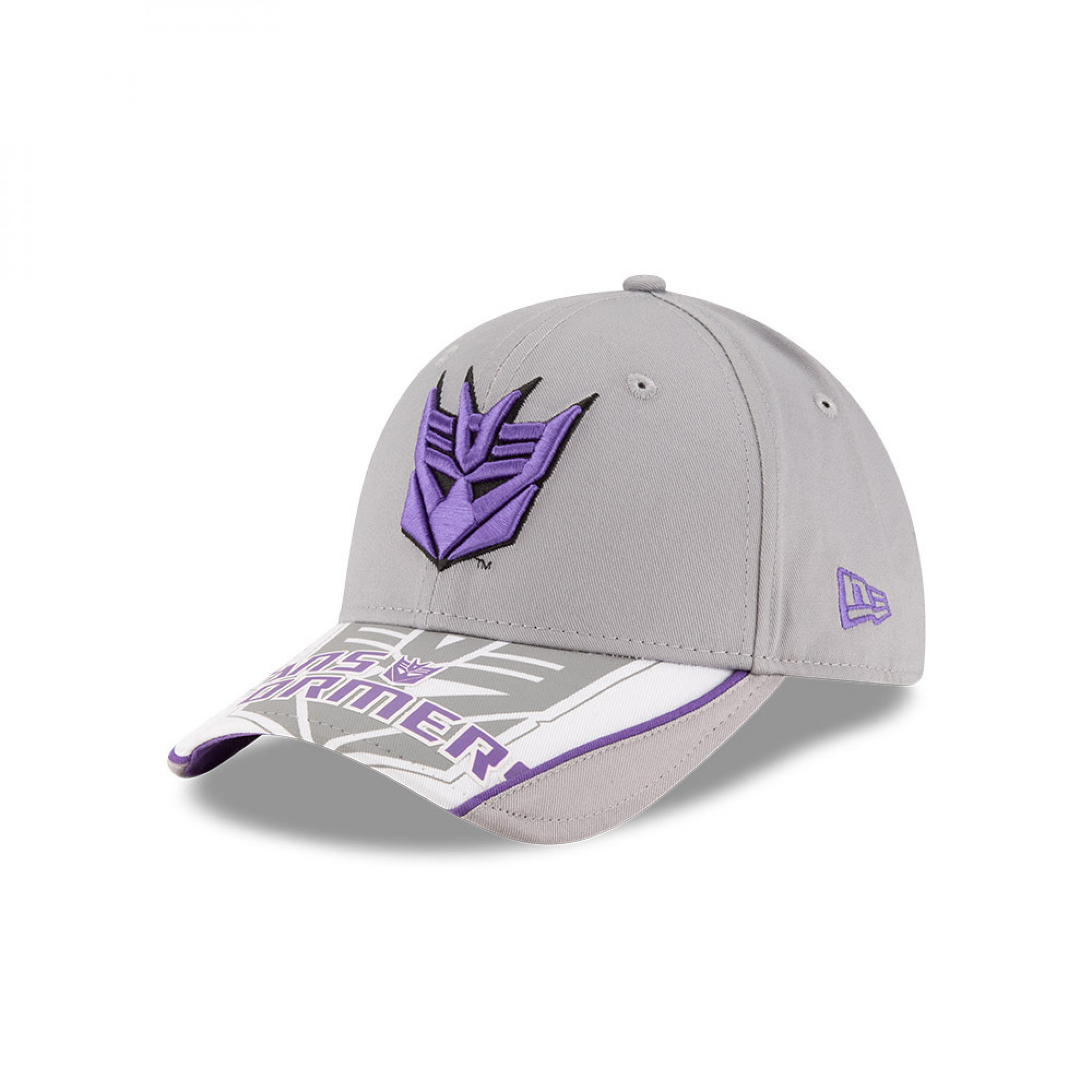 Transformers Text and Decepticons Logo New Era 9Forty Adjustable Hat, Grey