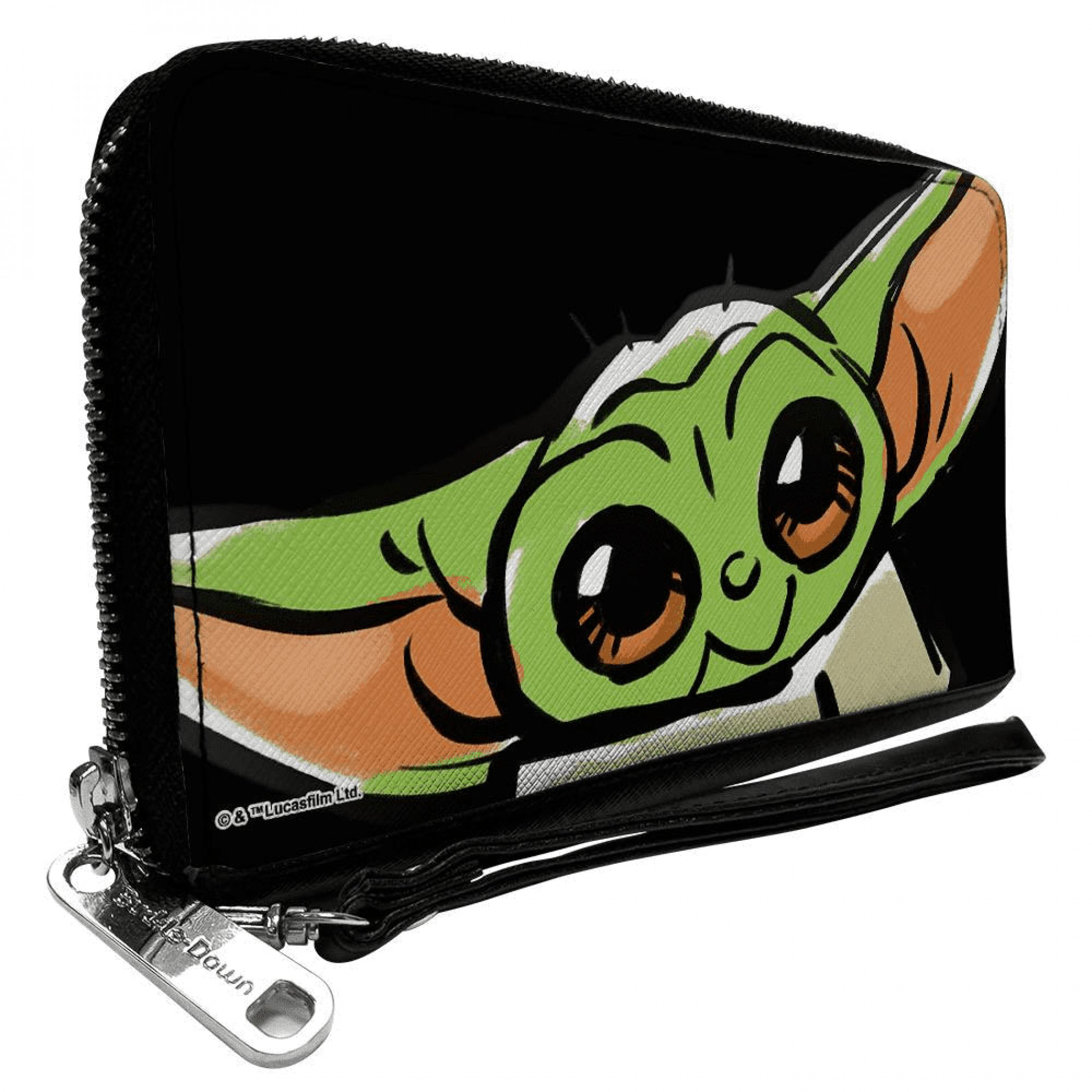The Mandalorian Baby Yoda Zip Around Women's Wallet, Black