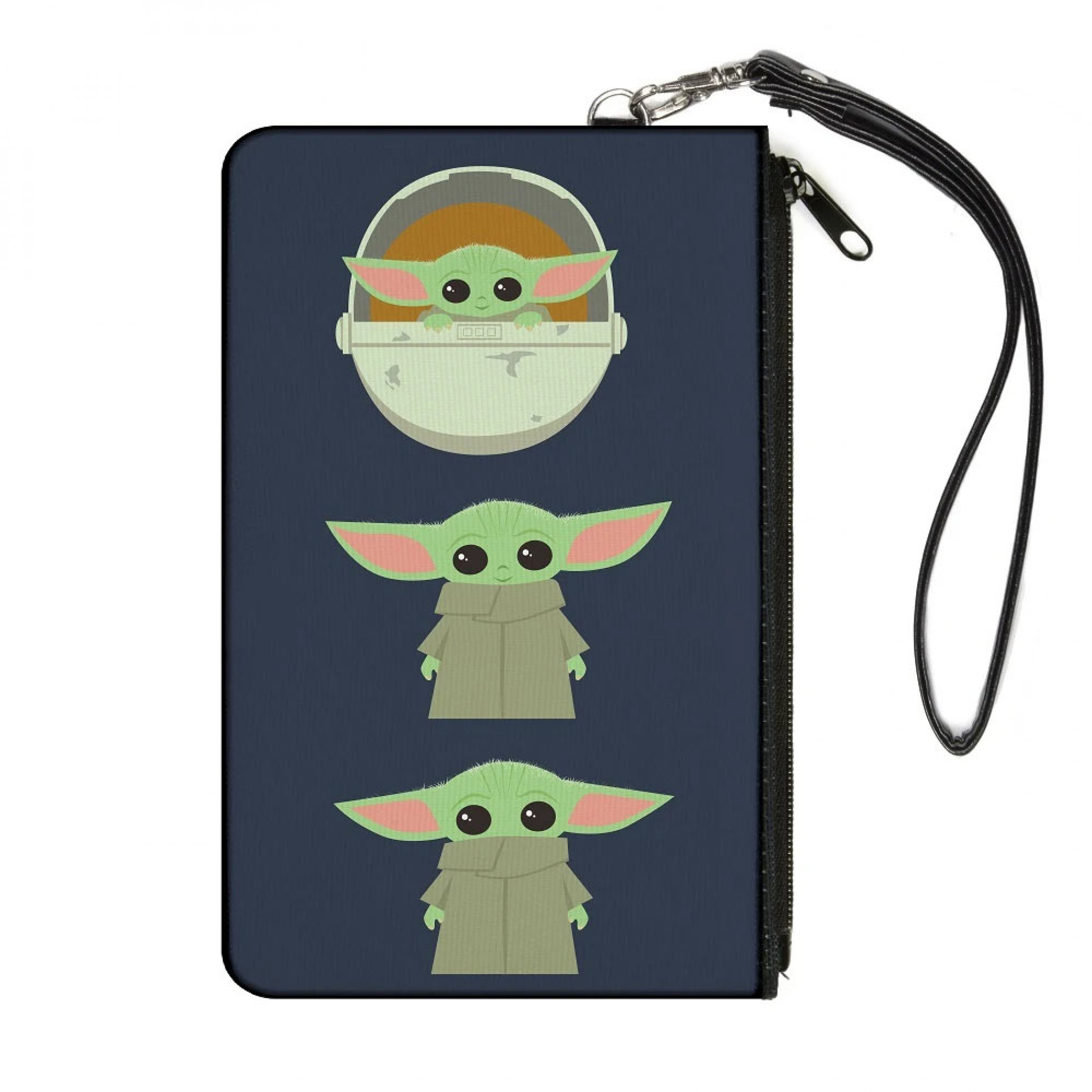 Star Wars The Mandalorian 'The Child' Chibi Women's Zip Canvas Wallet, Grey