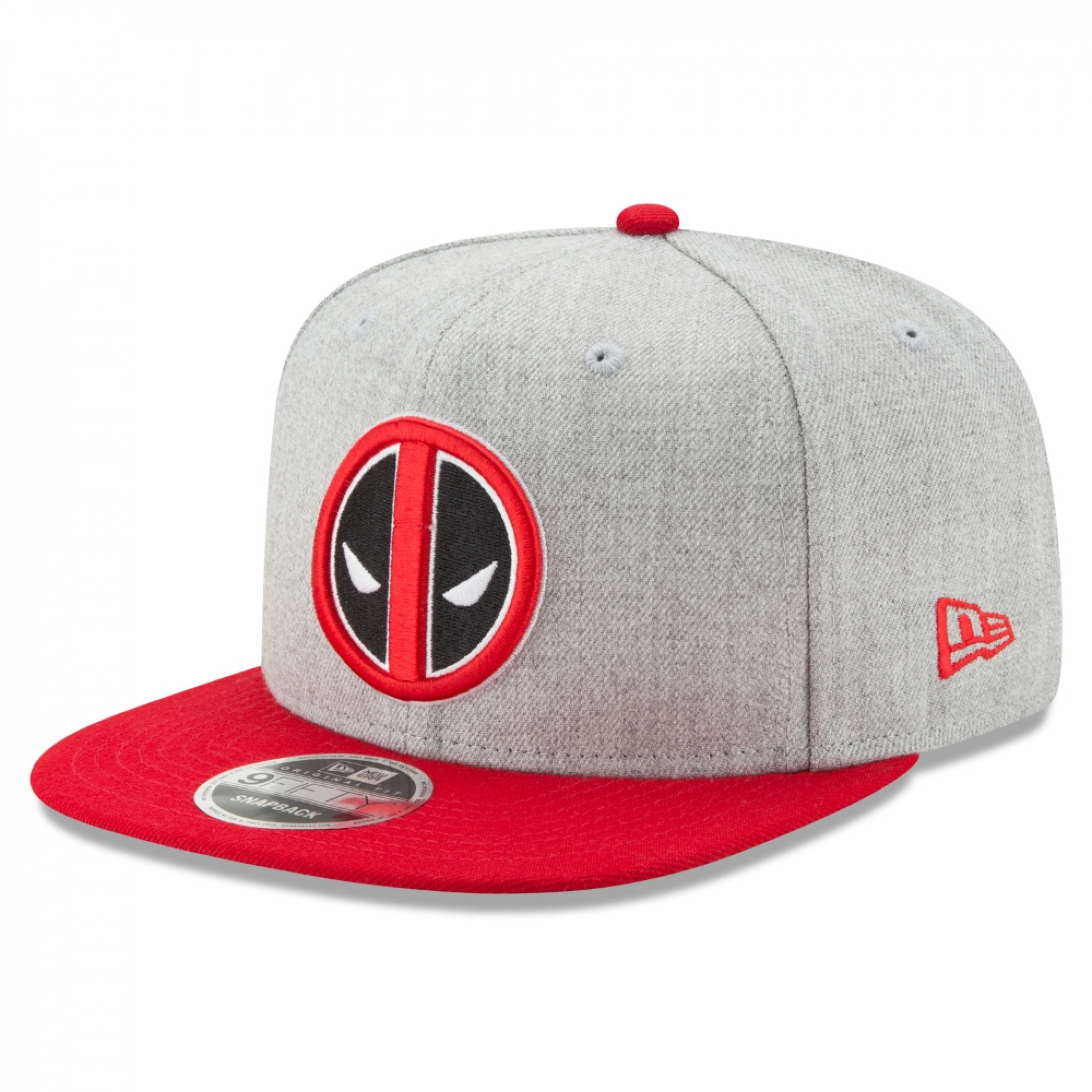 Deadpool Symbol Heather New Era 9Fifty Adjustable Hat, Grey