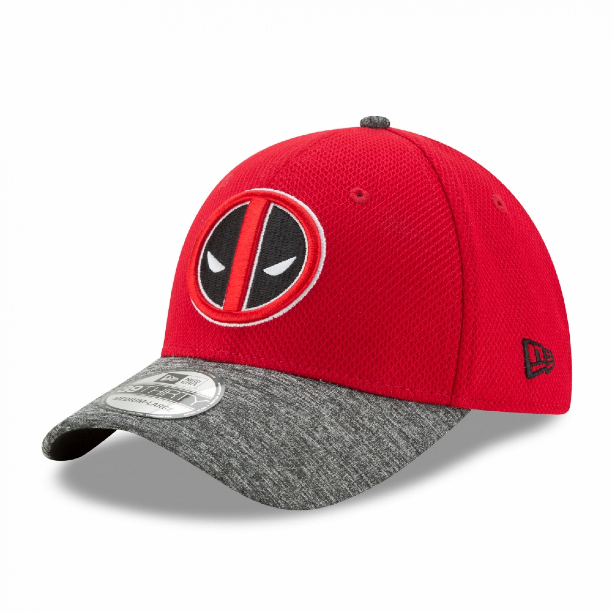 Deadpool Shaded Team Colors New Era 39Thirty Fitted Hat, Red