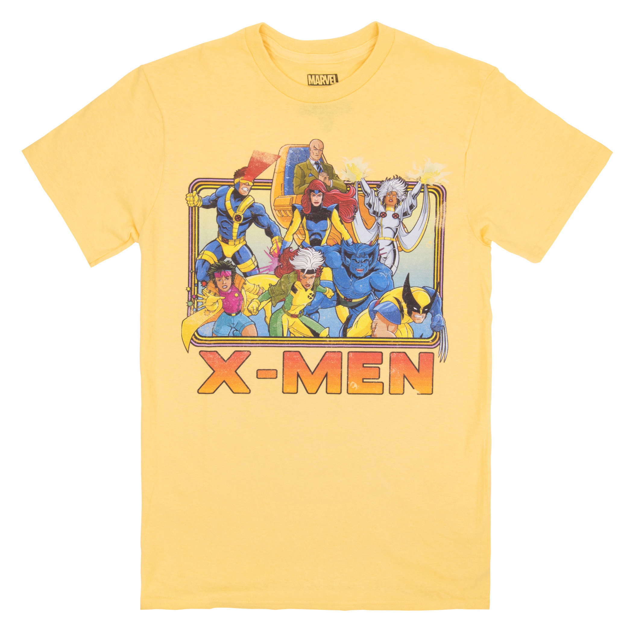 Marvel X-Men 90's Cartoon Lineup T-Shirt, Yellow