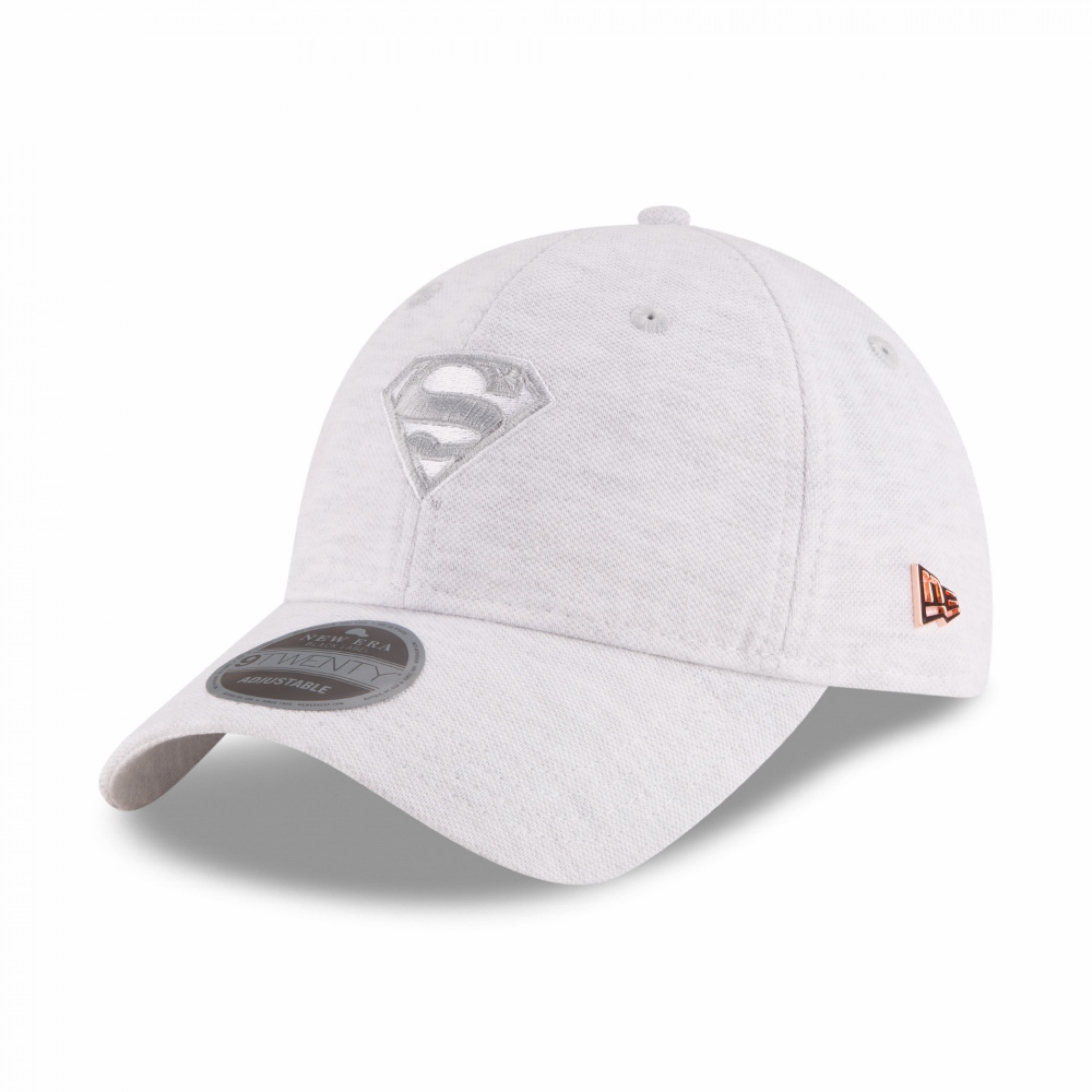 Superman Symbol Micro Stitch Grey New Era 9Twenty Adjustable Hat, Grey