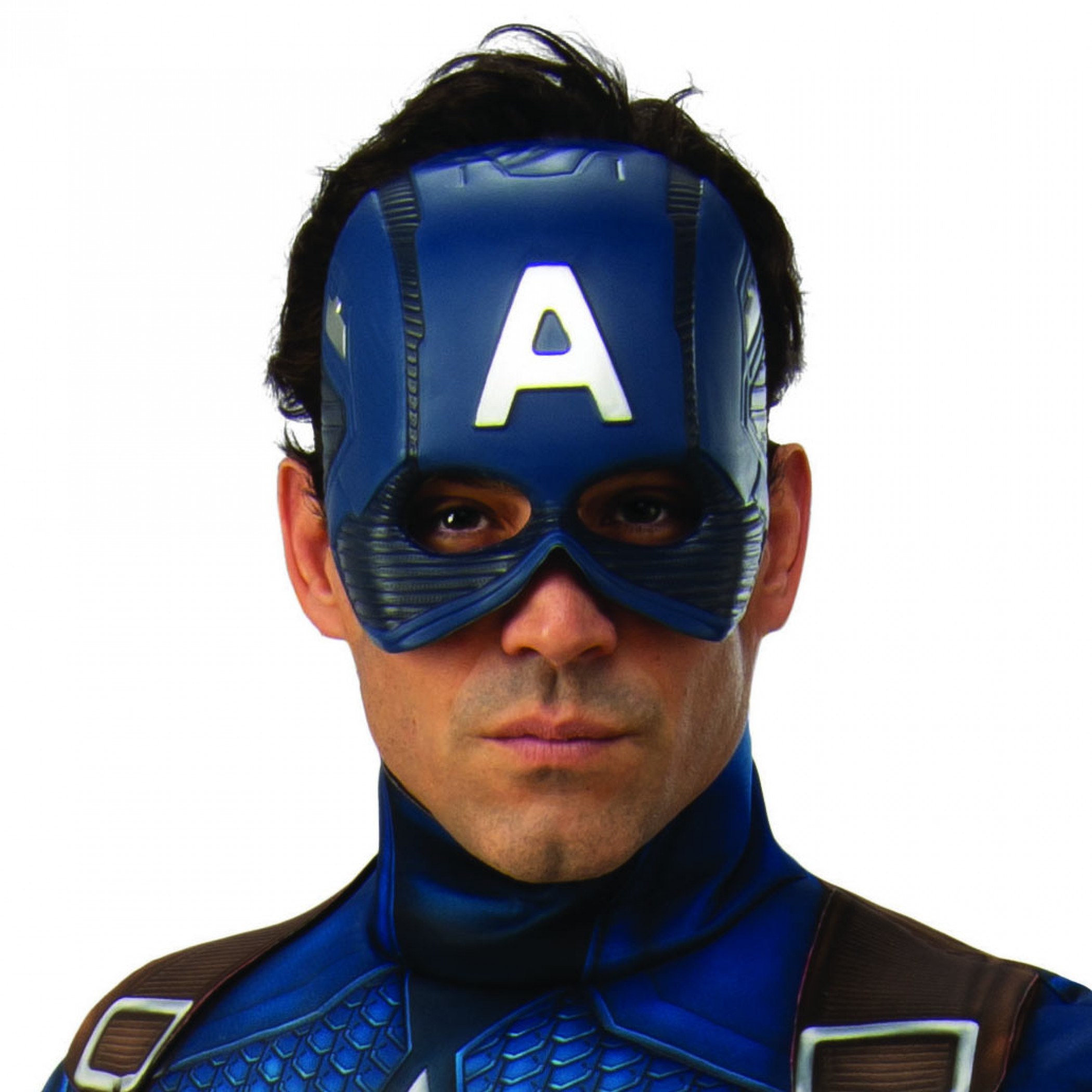 Captain America Adult Costume Half Mask, Blue