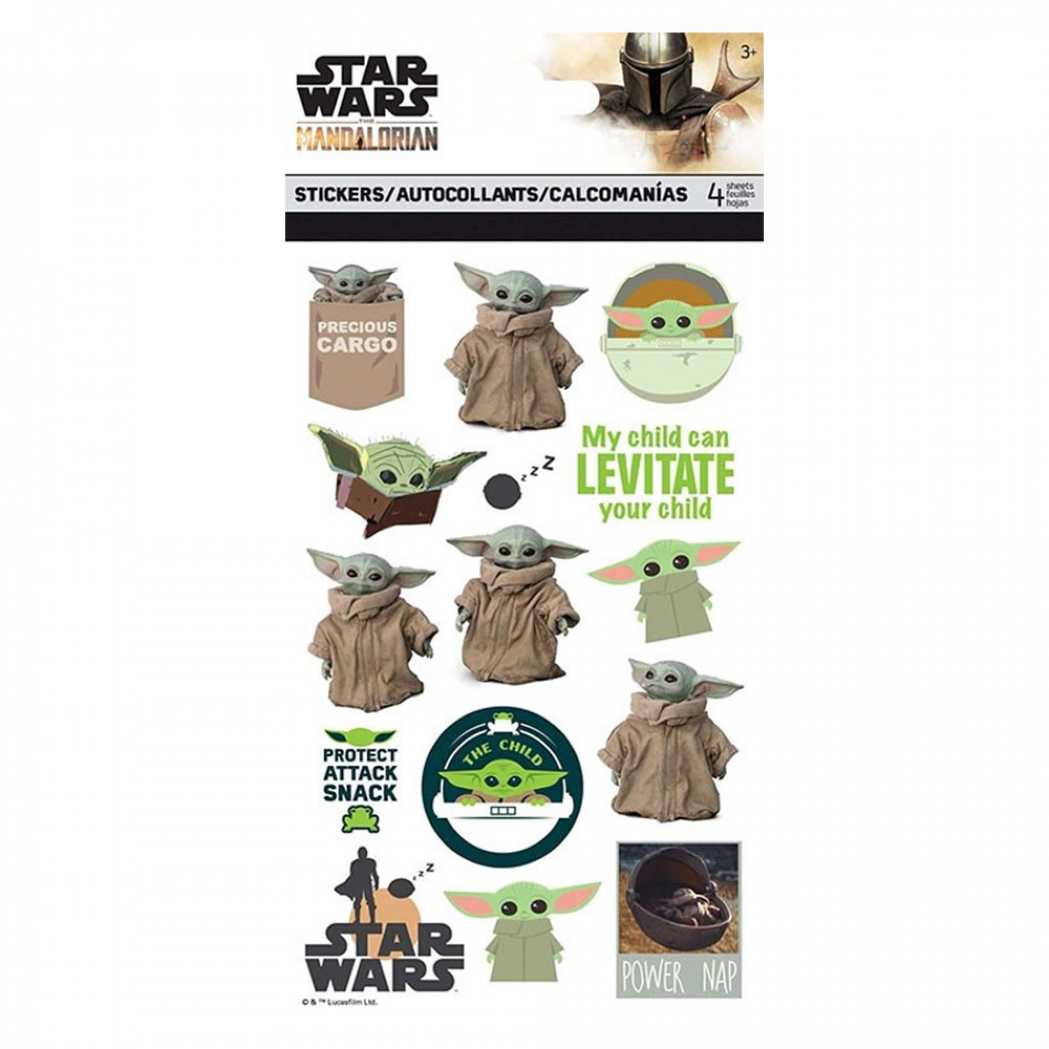 Star Wars The Mandalorian 4-Sheet Sticker Set, White