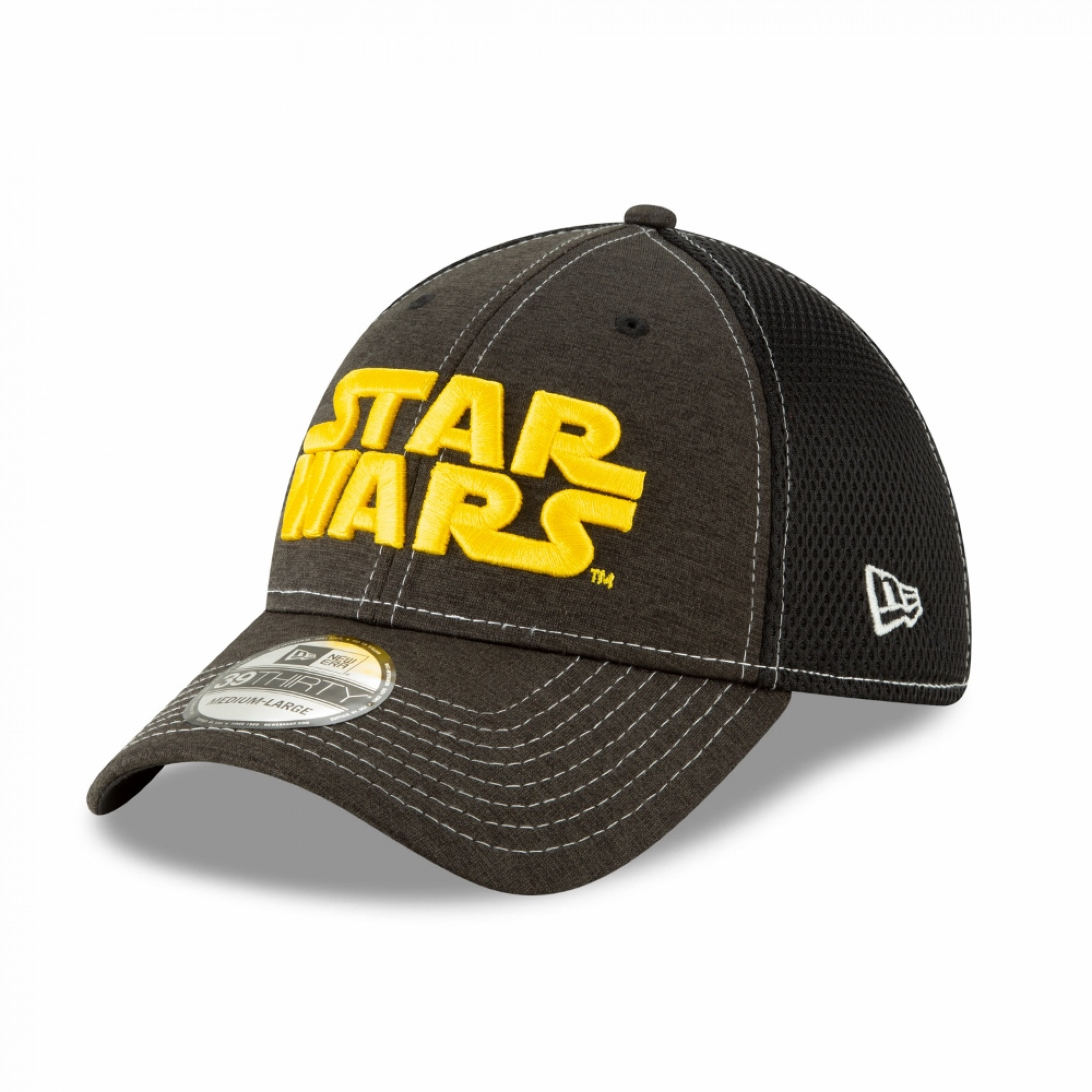 Star Wars Title Text Heathered New Era 39Thirty Fitted Hat, Grey