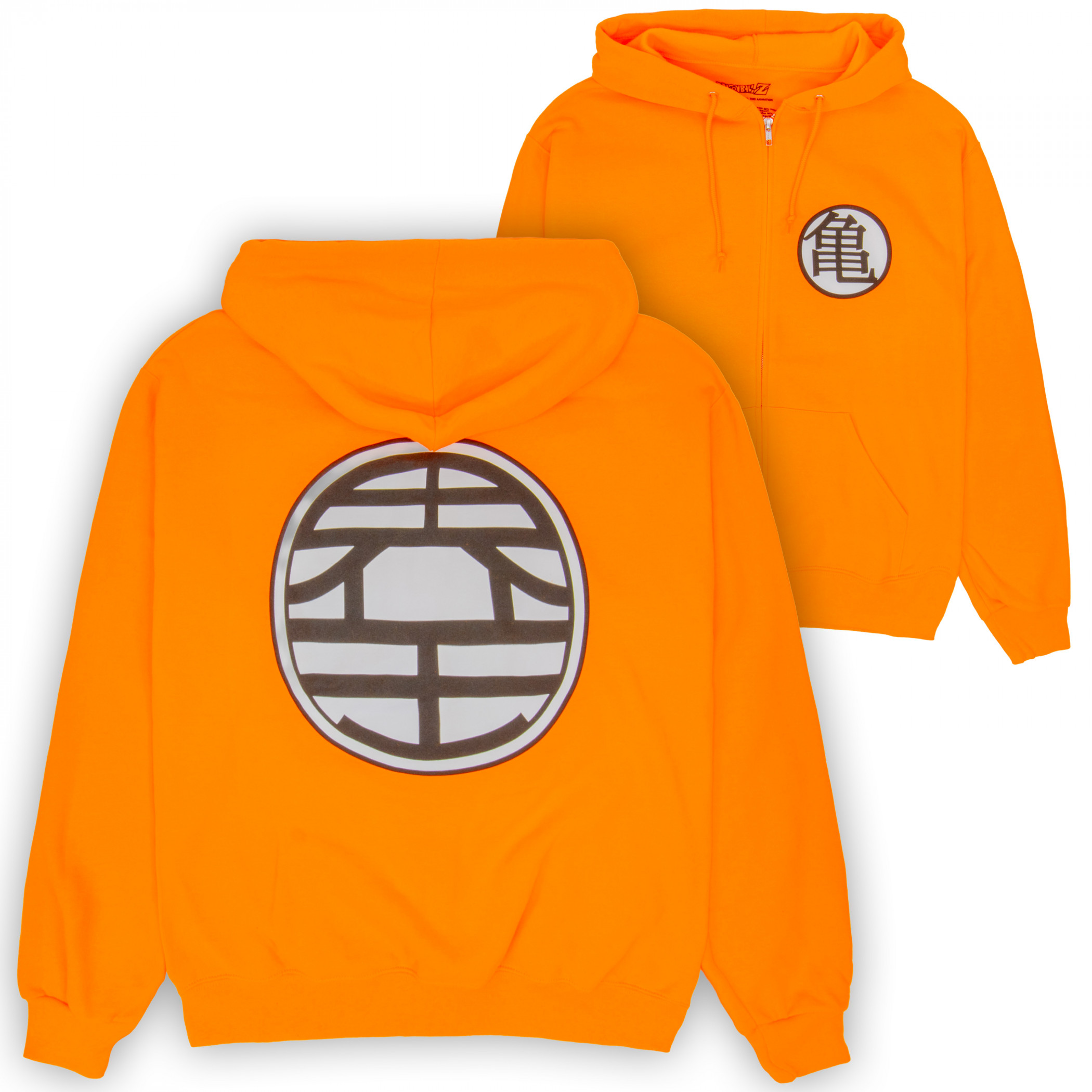 Dragon Ball Z Kame Symbol Orange Zip Hoodie, Orange
