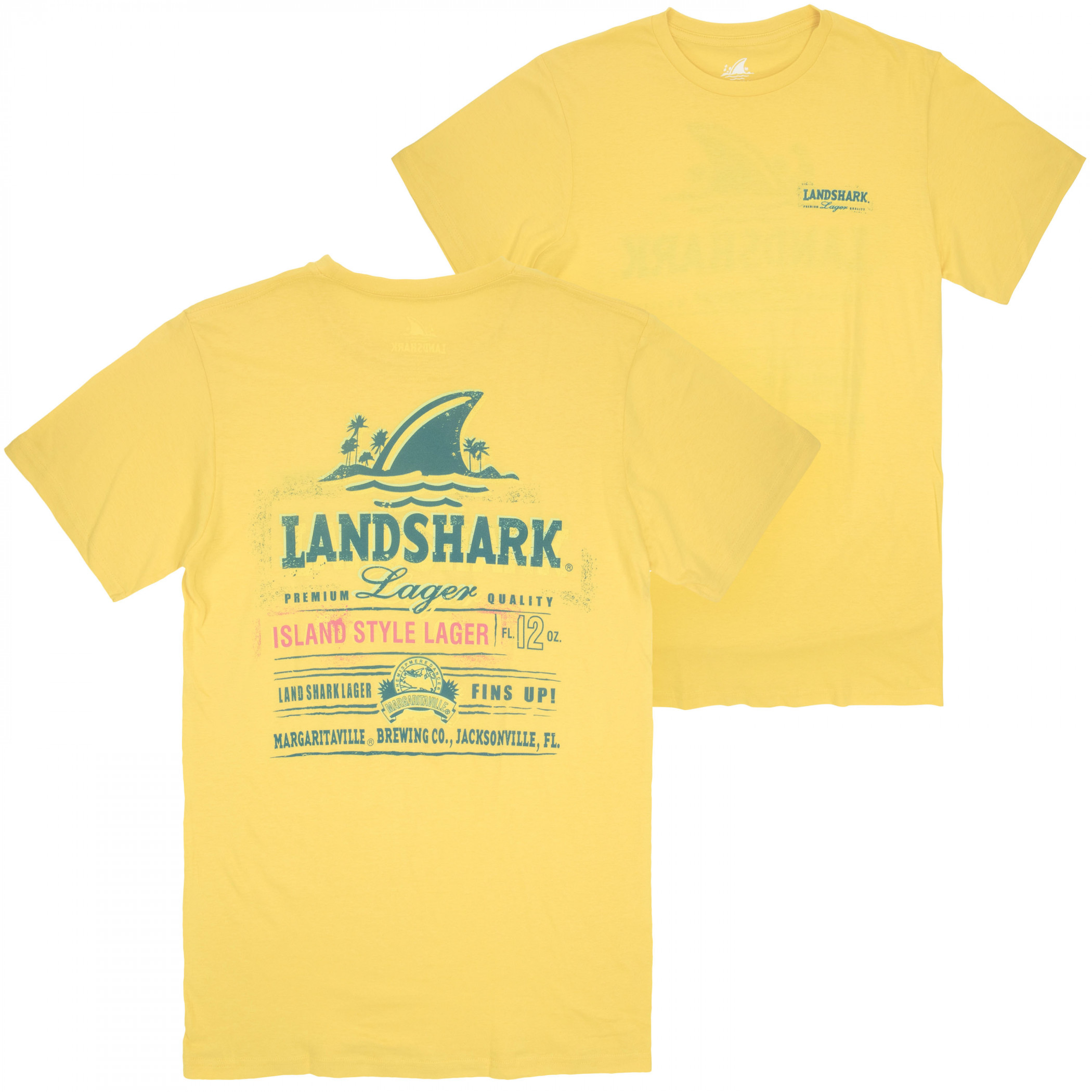 Landshark Lager Spray Label Front and Back Print T-Shirt