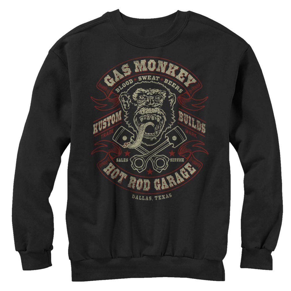 Gas Monkey Garage Blood Sweat Beers Black Long Sleeve T Shirt