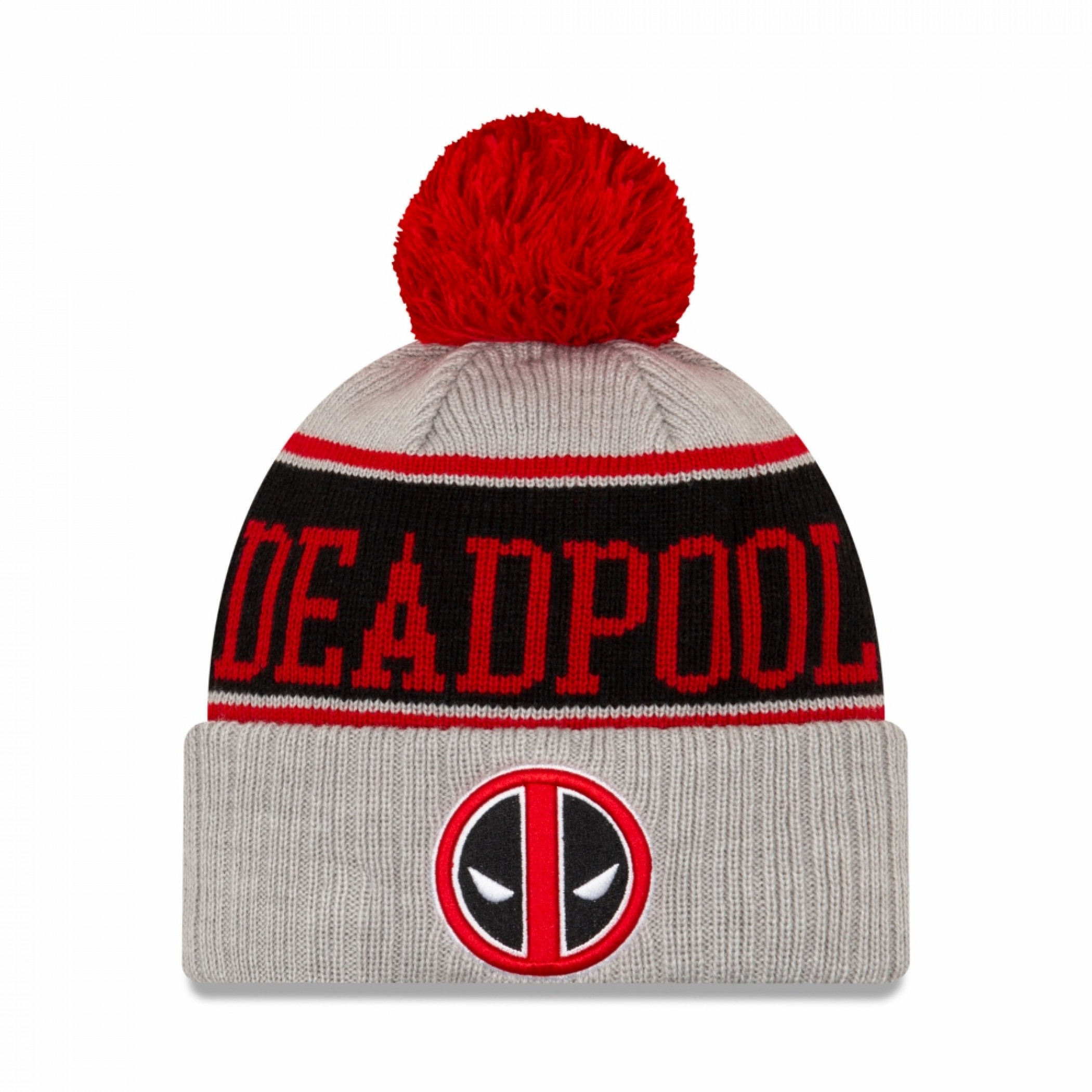 Deadpool Varsity Pom Pom Beanie, Red