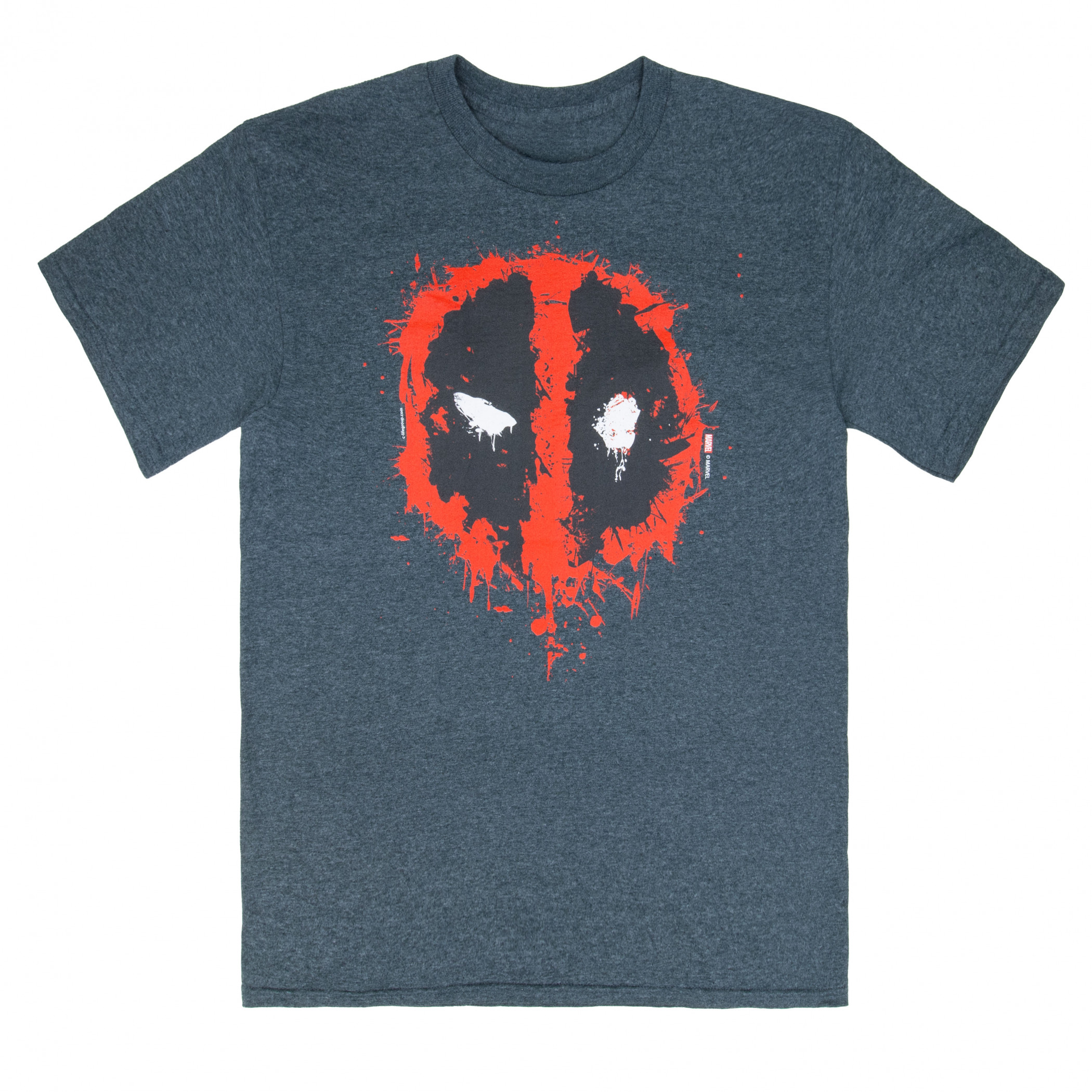 Deadpool Splatter Logo T-Shirt, Grey