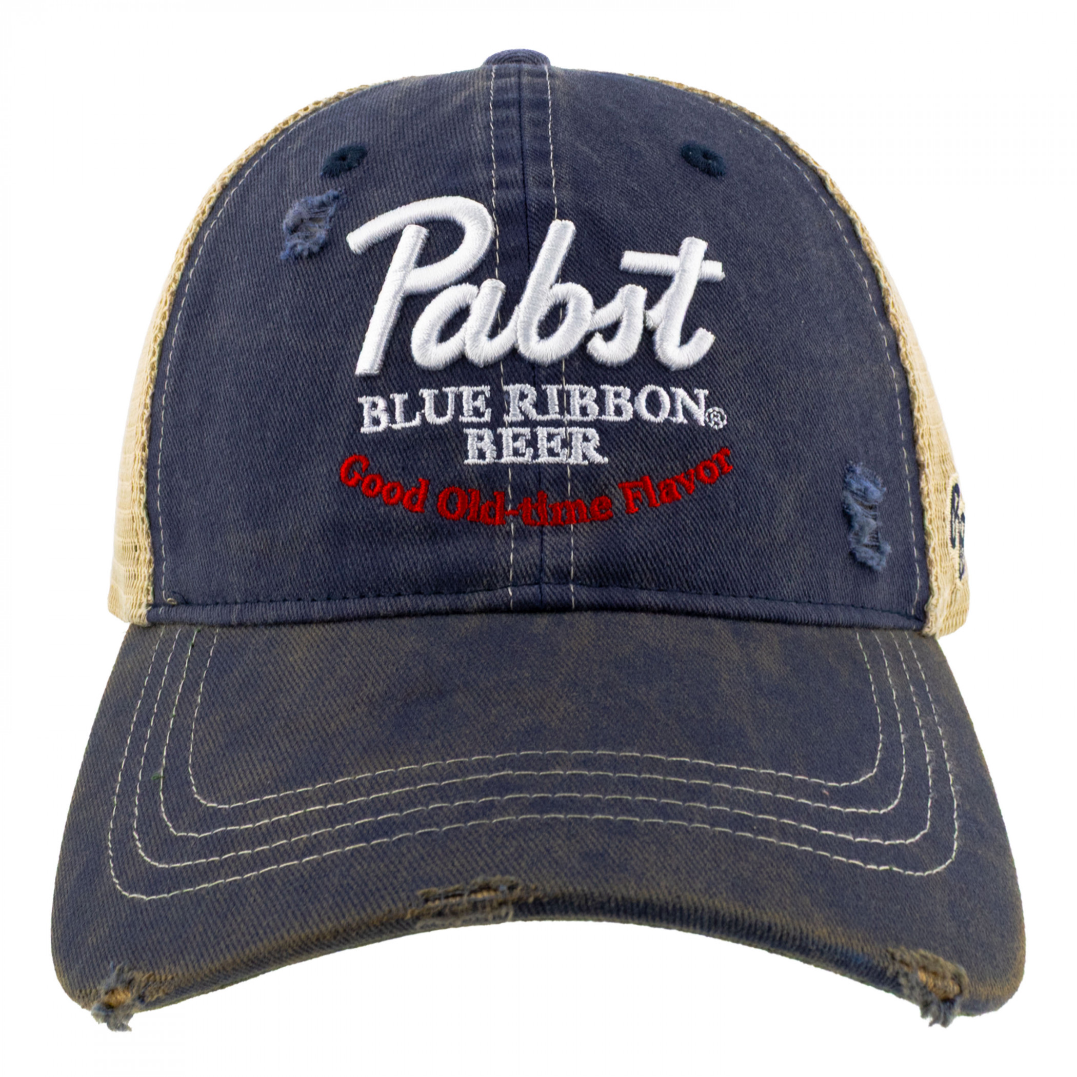 Pabst Blue Ribbon Beer Good Old Flavor Vintage Trucker Hat