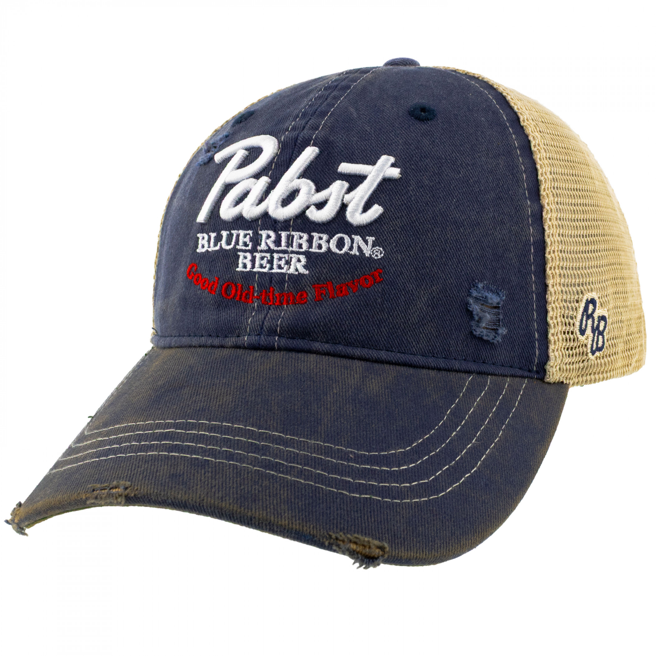 Pabst Blue Ribbon Beer Good Old Flavor Vintage Trucker Hat
