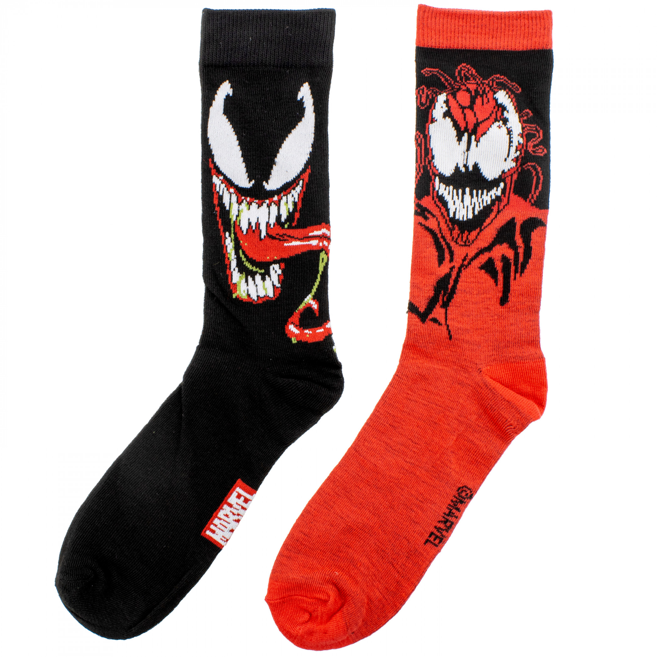Venom and Carnage Crew Socks 2-Pair Pack, Multi-Color