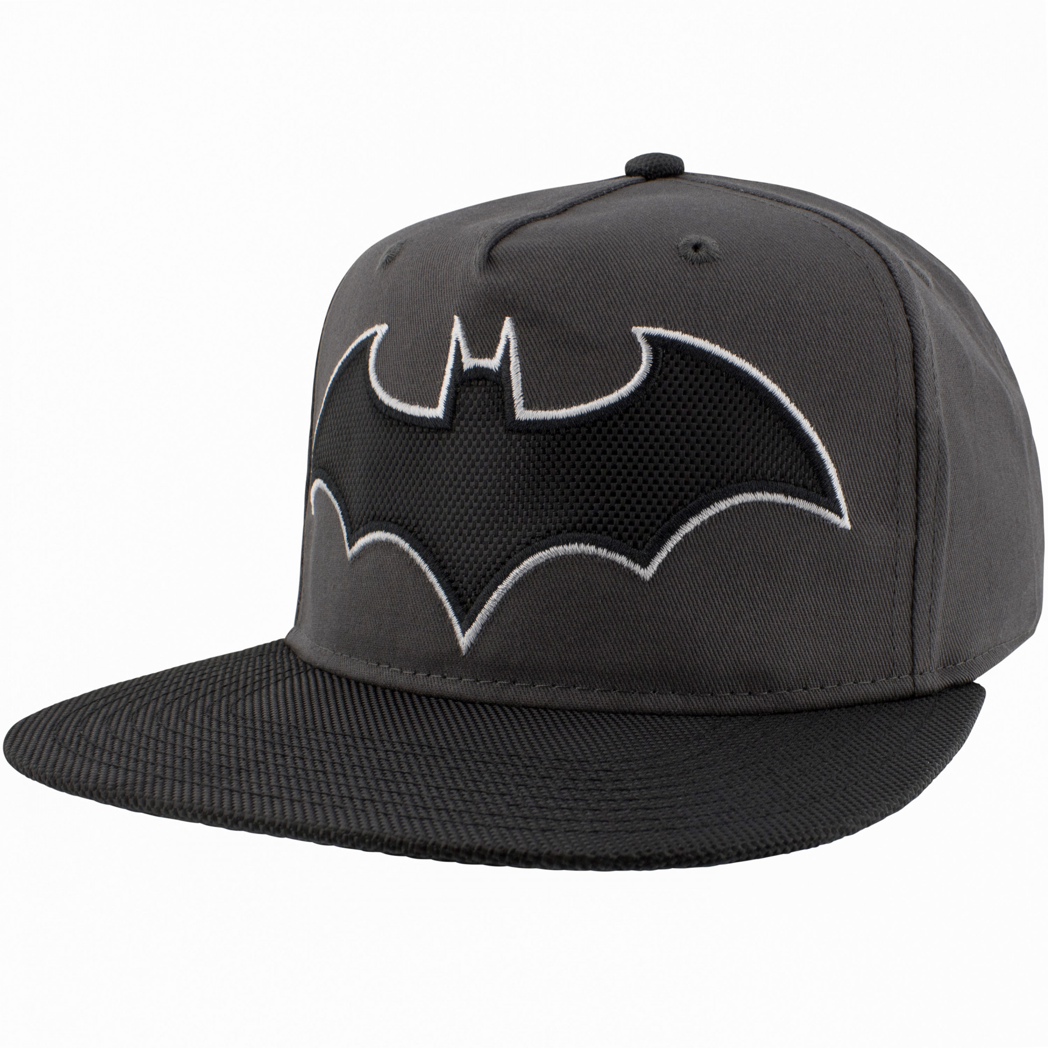 Batman Hush Symbol with Ballistic Brim Snapback Hat, Grey