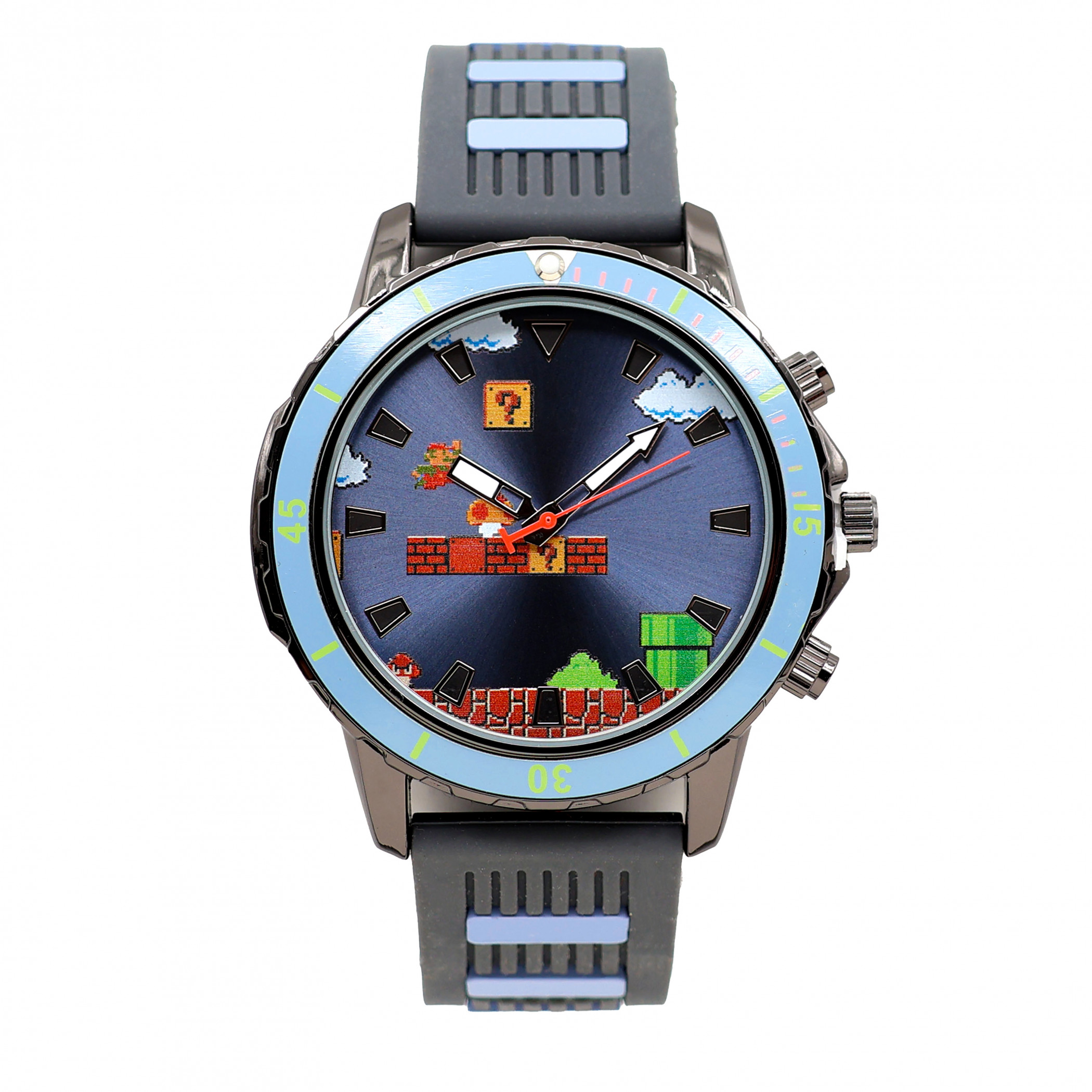 Super Mario Nintendo Watch with Silicone Band, Grey