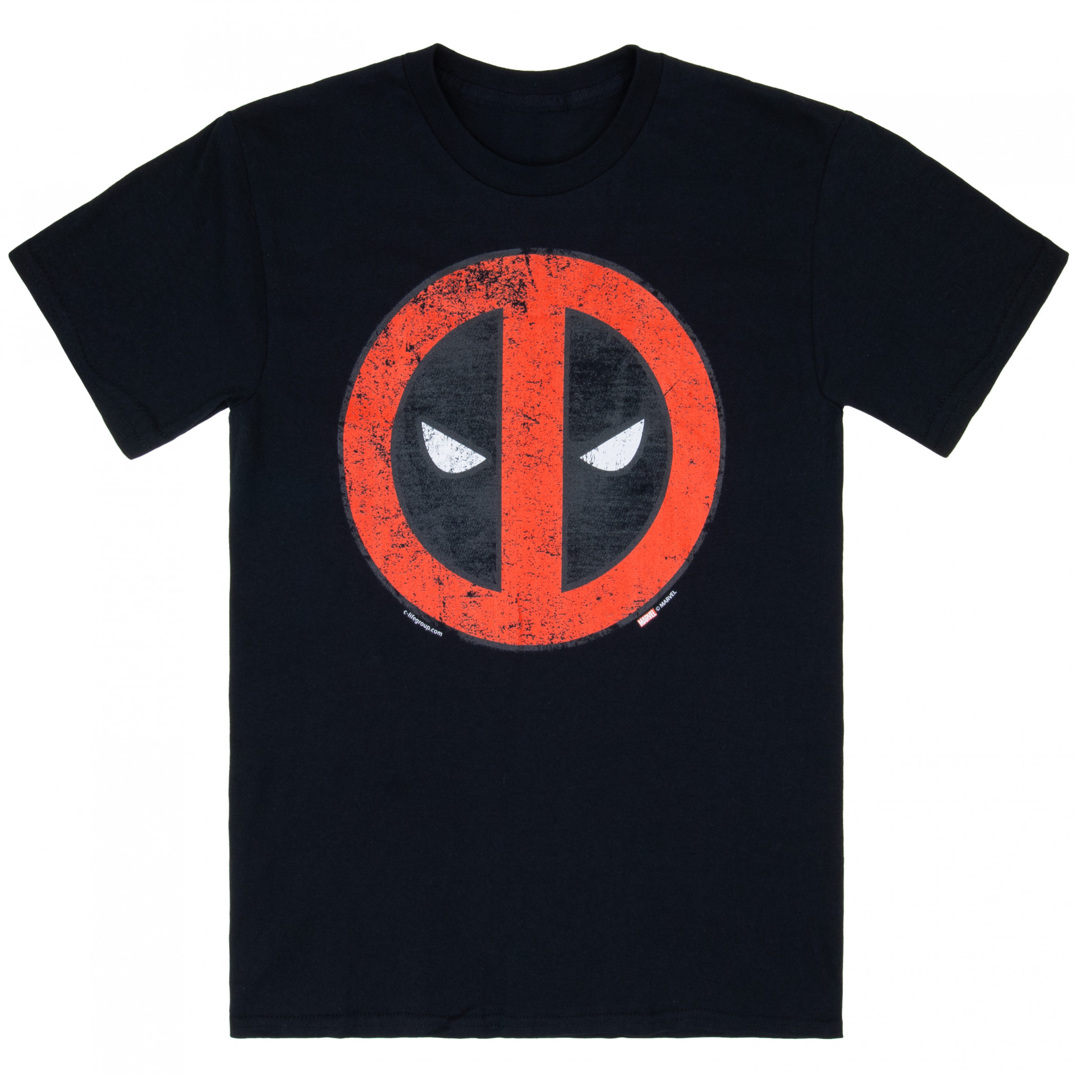 Deadpool Distressed Logo T-Shirt, Black