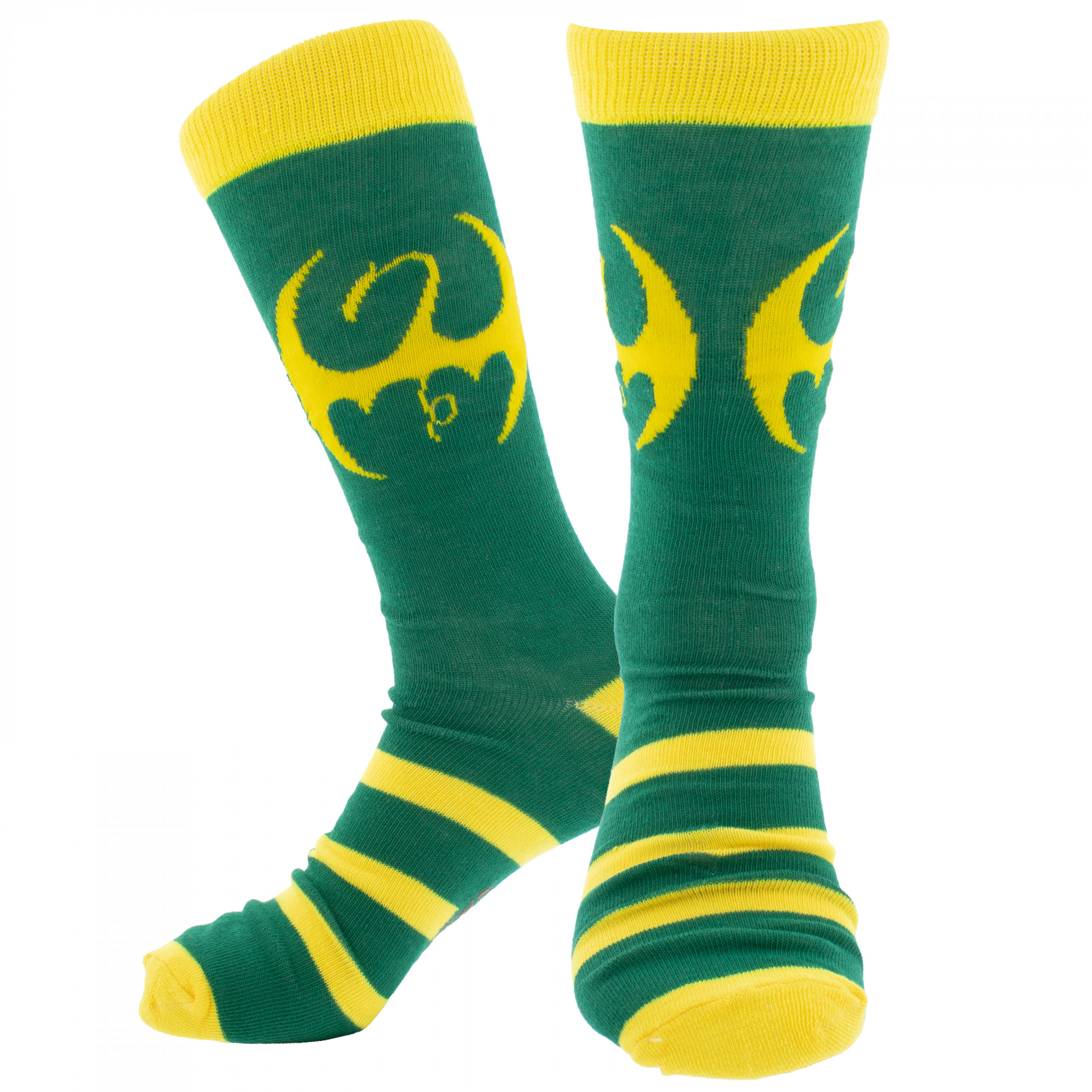 Marvel Iron Fist Dragon Symbol Crew Socks, Green