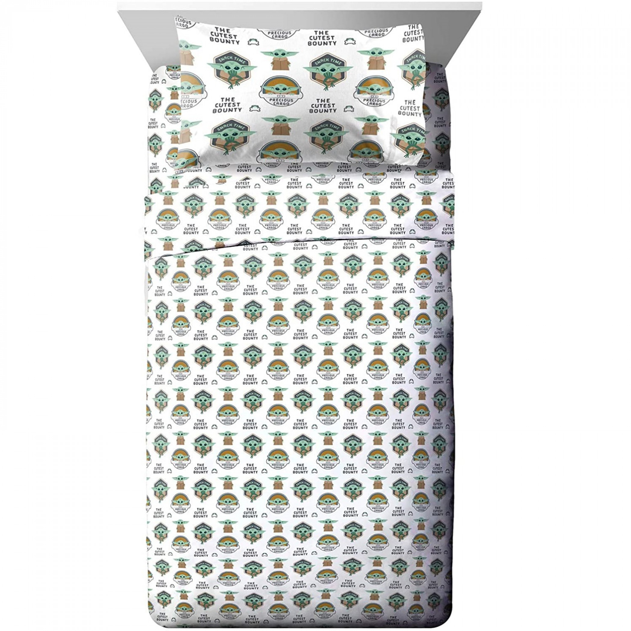 Star Wars The Mandalorian The Child All Over Full Sheet Set, Multi-Color