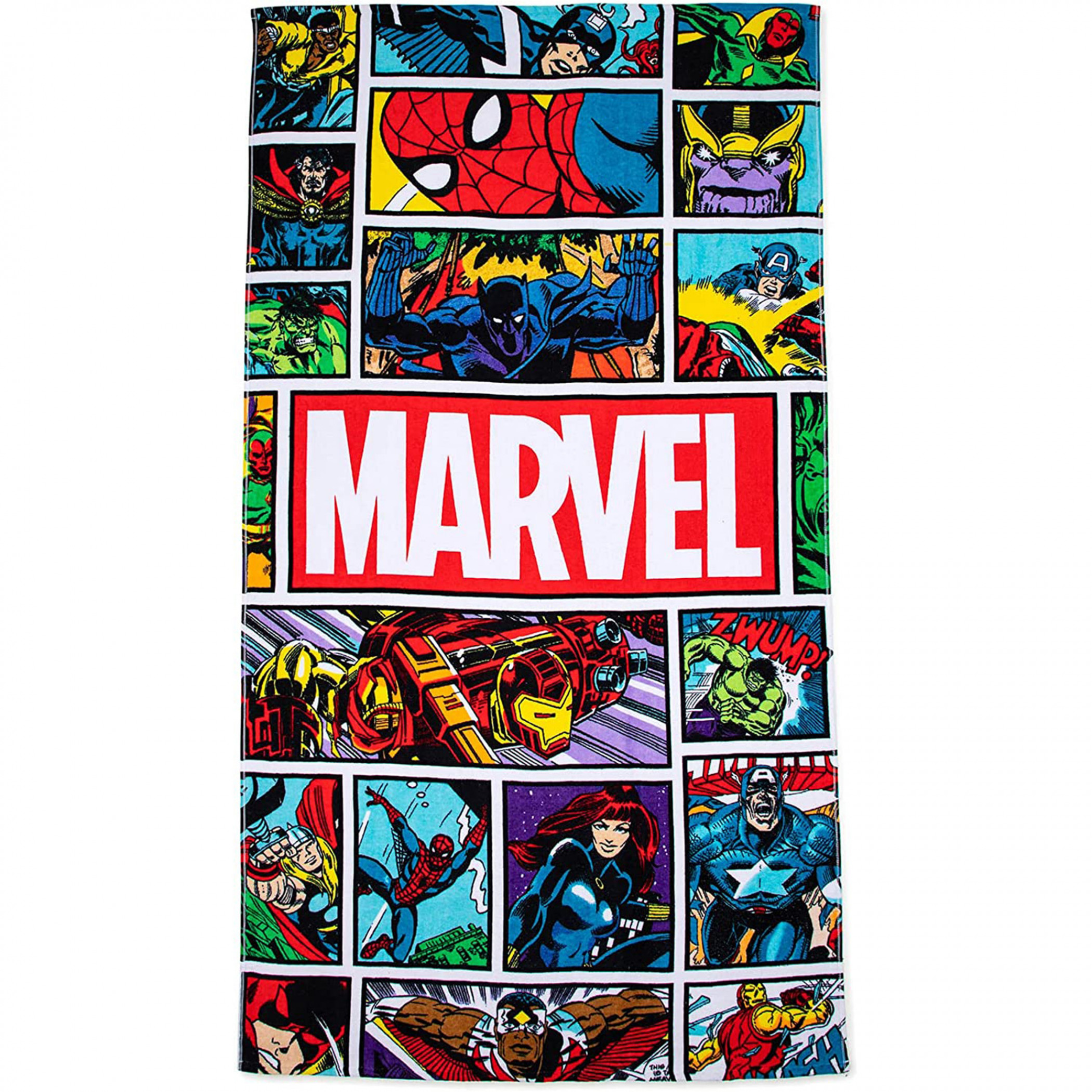 Marvel Vintage Comic Panels Oversized Beach Towel, Multi-Color