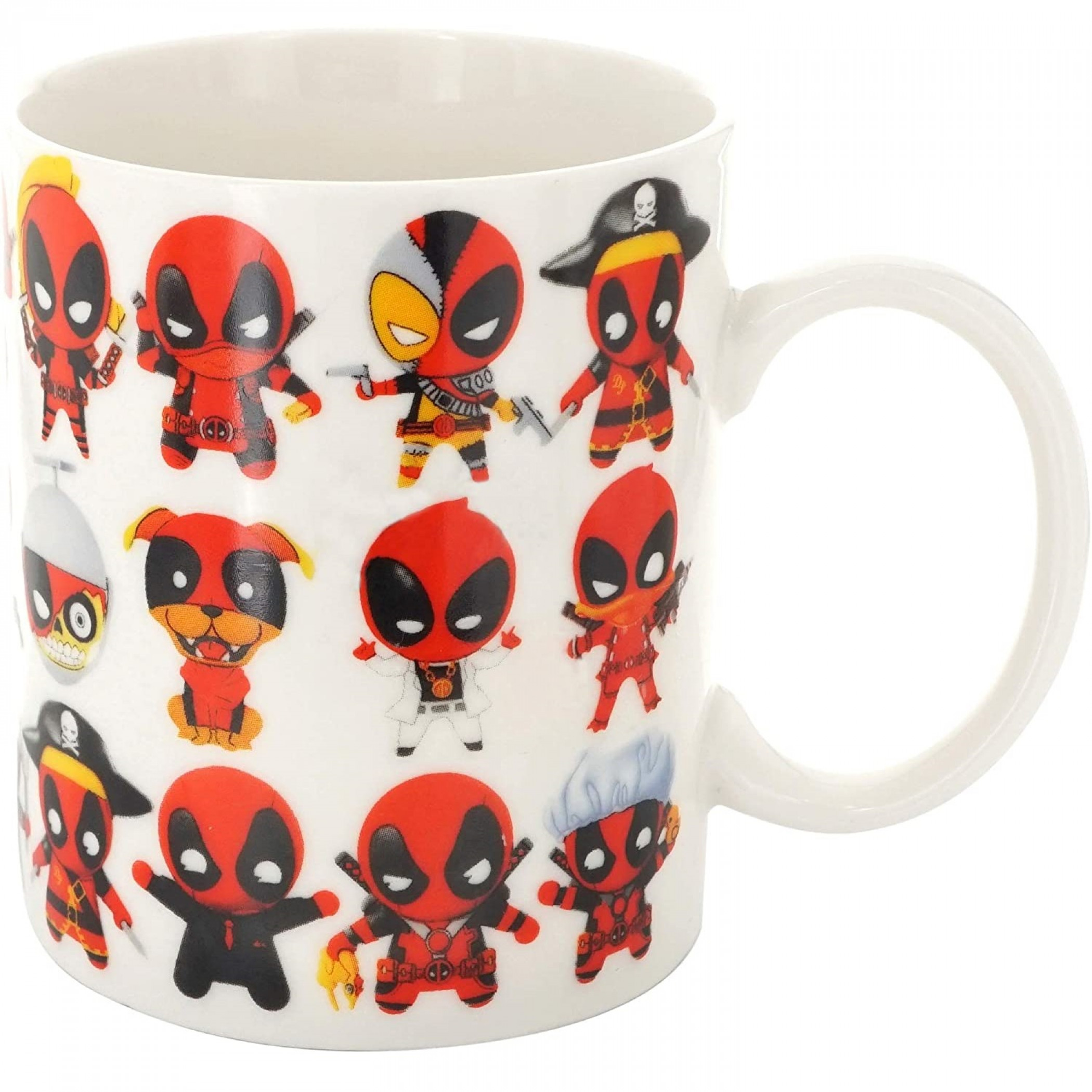 Marvel Deadpool Chibi Characters All Over 11oz Ceramic Mug, Multi-Color