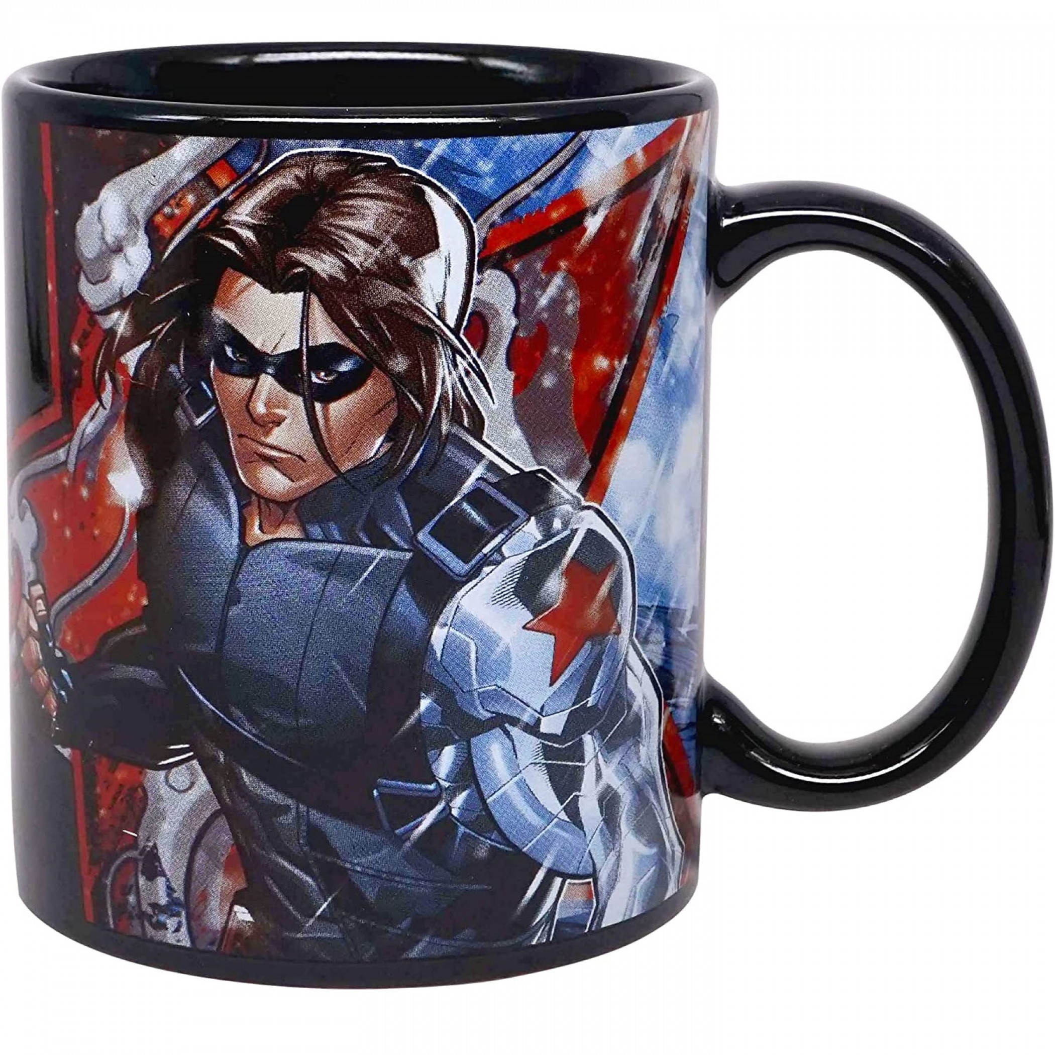Marvel The Winter Soldier Character and Symbol 11oz Ceramic Mug, Multi-Color