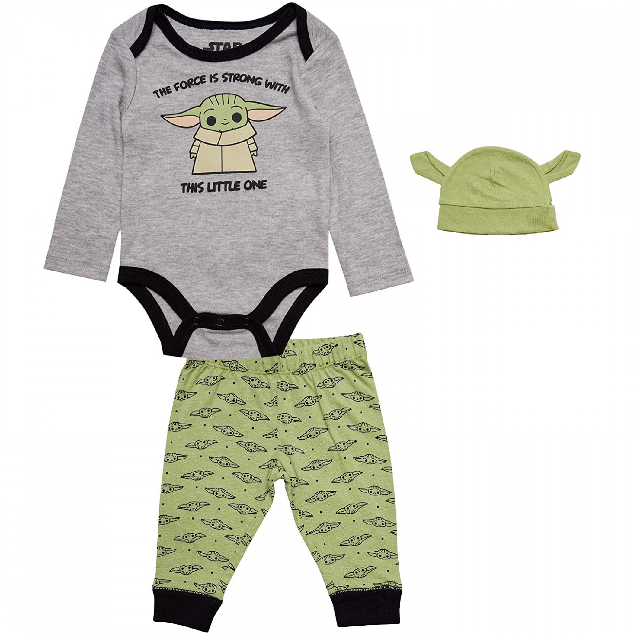 Star Wars The Child 3-Piece Pajama Set with Hat, Multi-Color