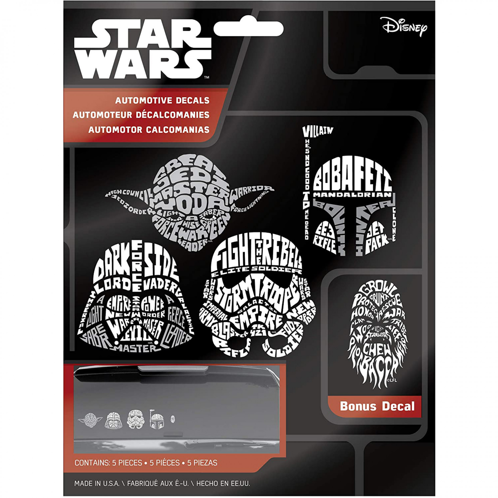 Star Wars Intricate Character Icons Car Emblem Kit, White